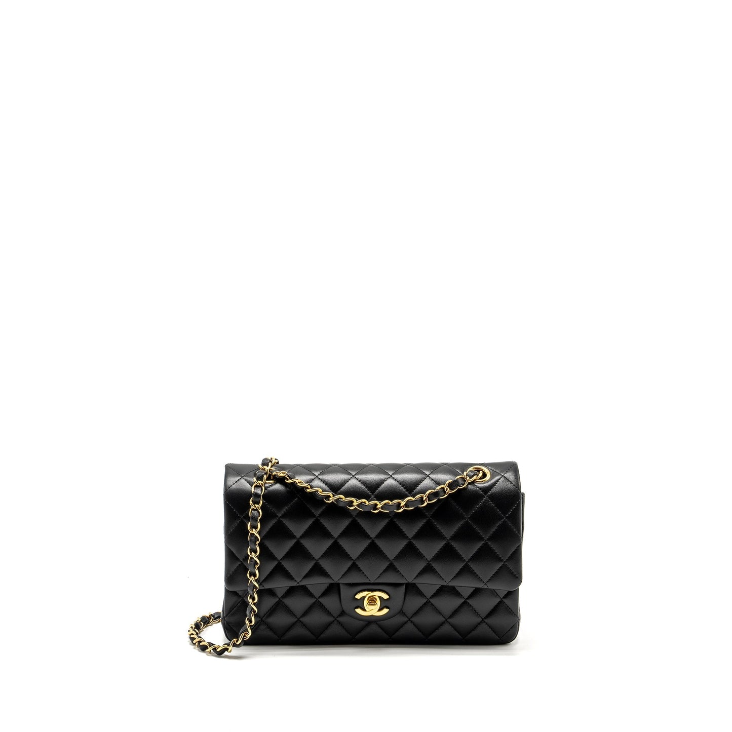 Chanel Classic Double Flap Lambskin GHW microchip Black Shoulder Bag