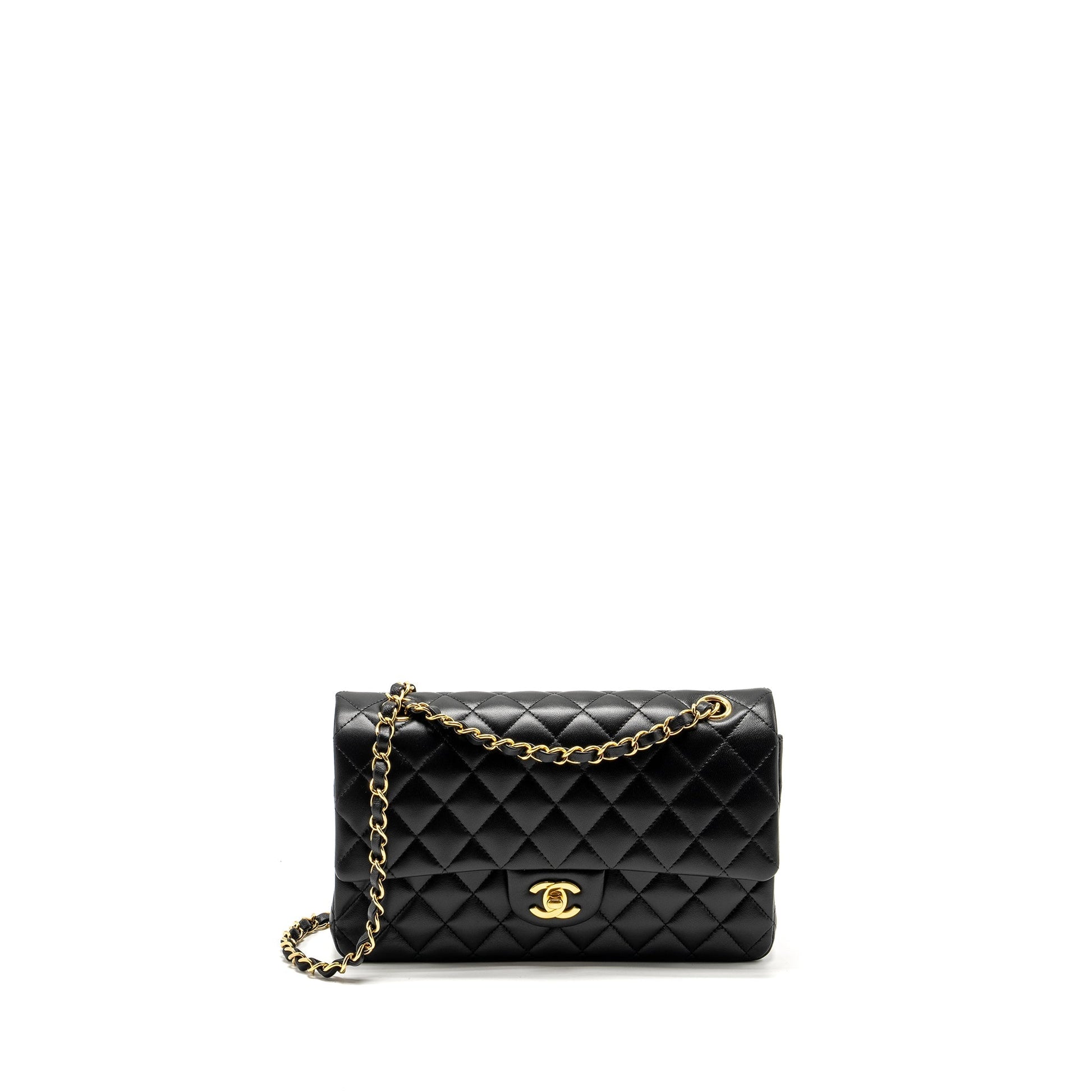 Chanel Classic Double Flap Lambskin GHW microchip Black Shoulder Bag