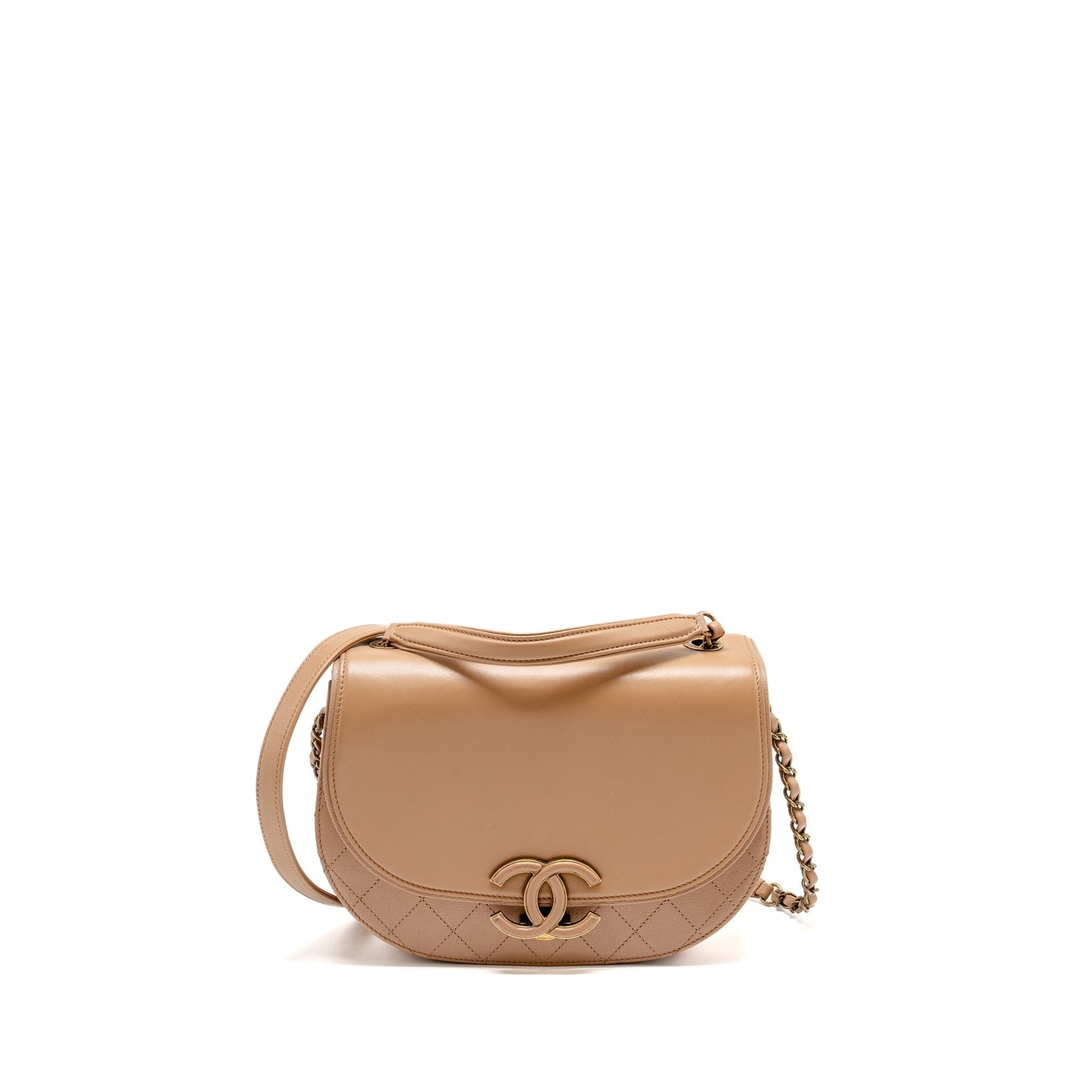 Chanel Coco Curve Flap Calfskin GHW Beige Shoulder Bag