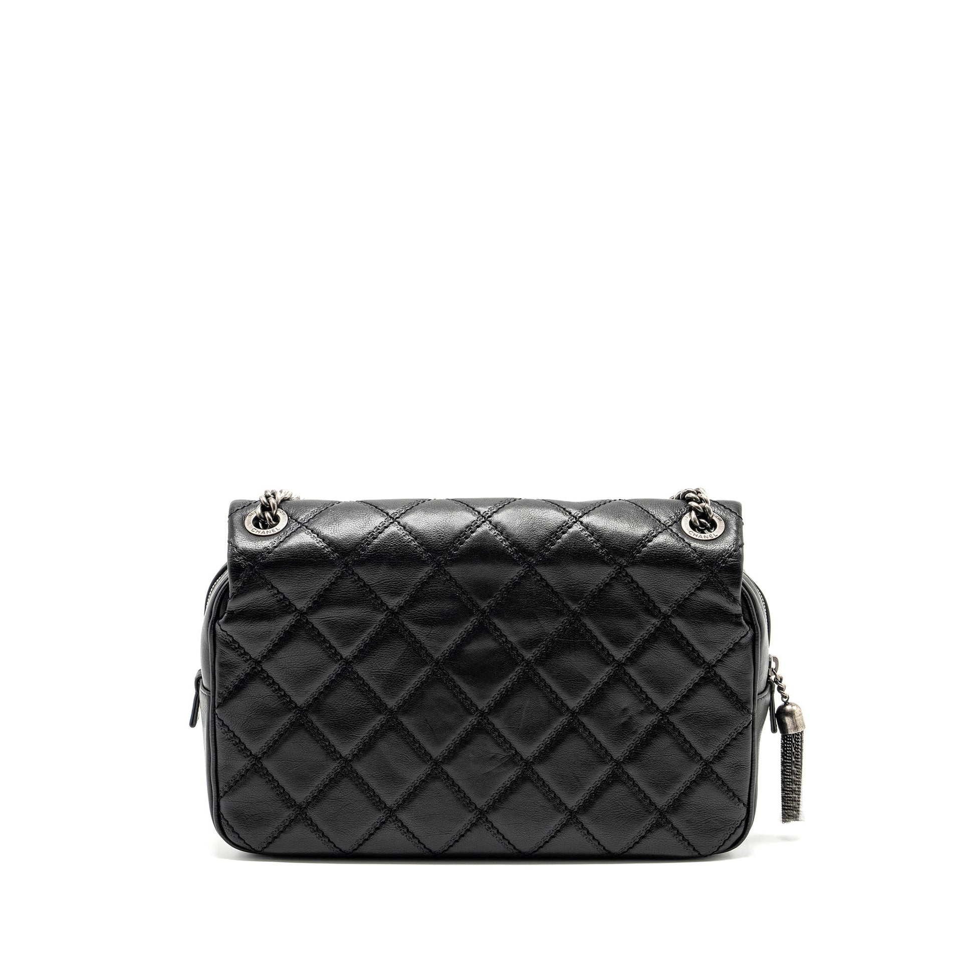 Chanel Paris-Edinburgh Coco Sporran Flap Calfskin Ruthenium Black Shoulder Bag