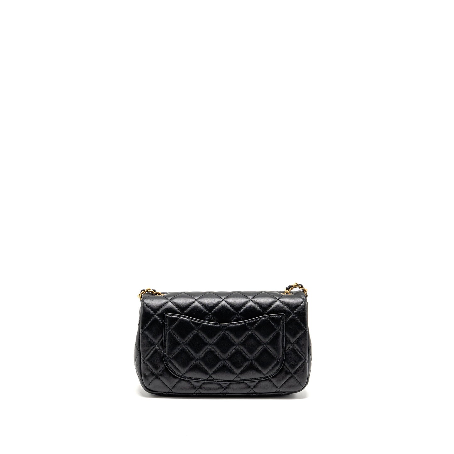 Chanel Pearl Crush Rectangular Flap Lambskin GHW Black Shoulder Bag Microchip 2
