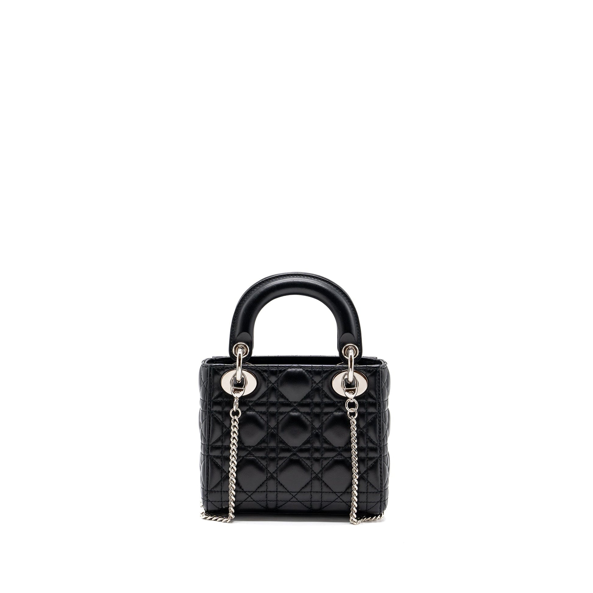 Dior Lady Lambskin Handbag Black Mini Travel Bag Black Handbag