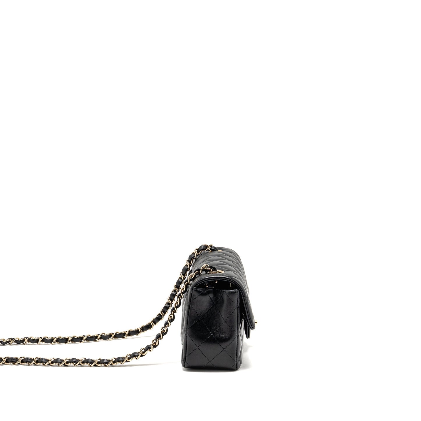 Chanel Rectangular Flap Lambskin LGHW microchip Black Shoulder Bag Lghwmicrochip 2