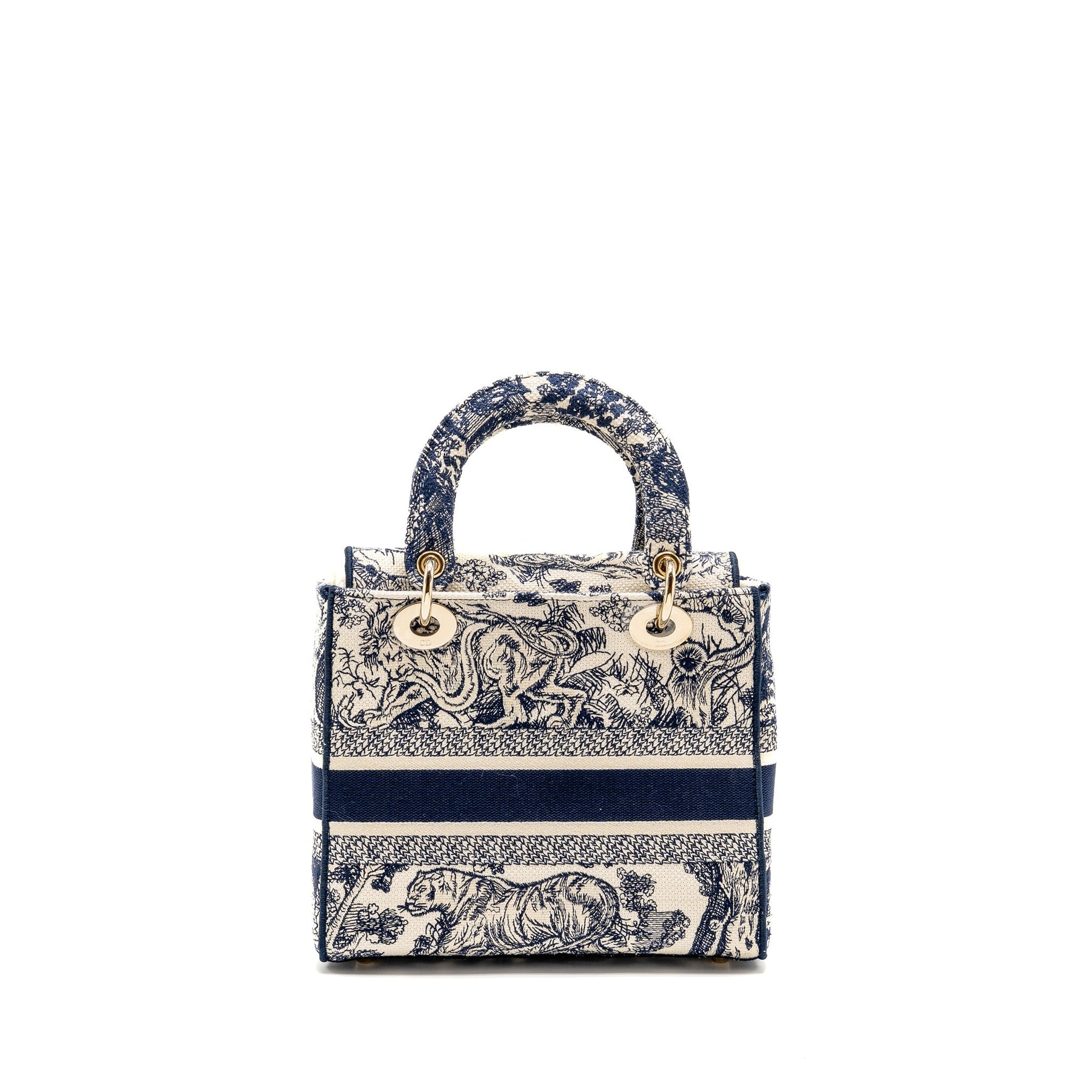 Dior Lady D Lite Purse Toile De Jouy Blue Medium Travel Bag