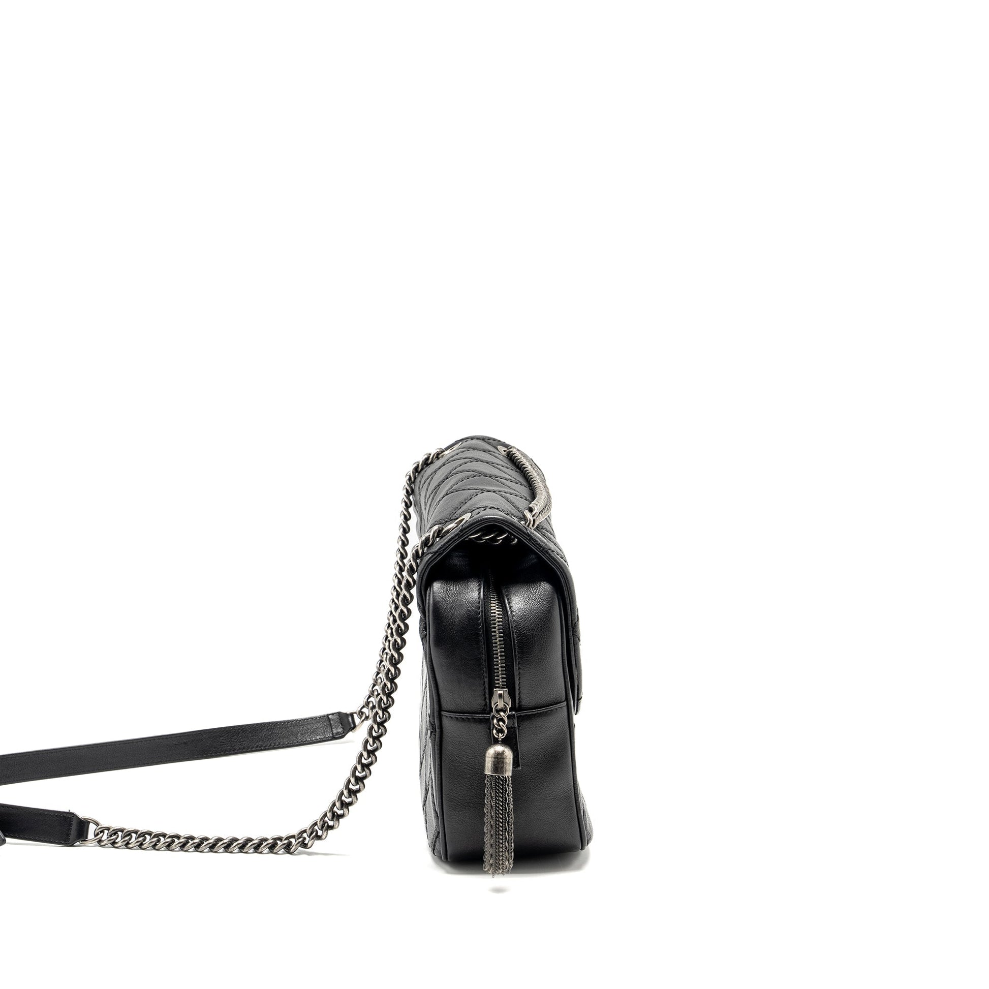 Chanel Paris-Edinburgh Coco Sporran Flap Calfskin Ruthenium Black Shoulder Bag