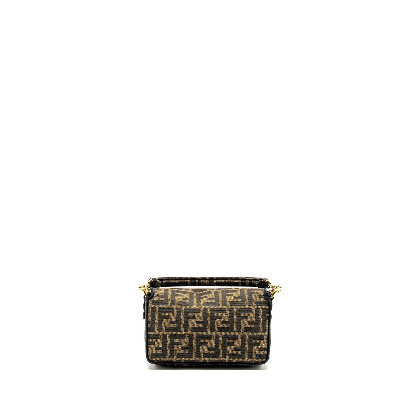 Fendi Baguette Purse Jacquard Fabric Brown Mini Shoulder Bag