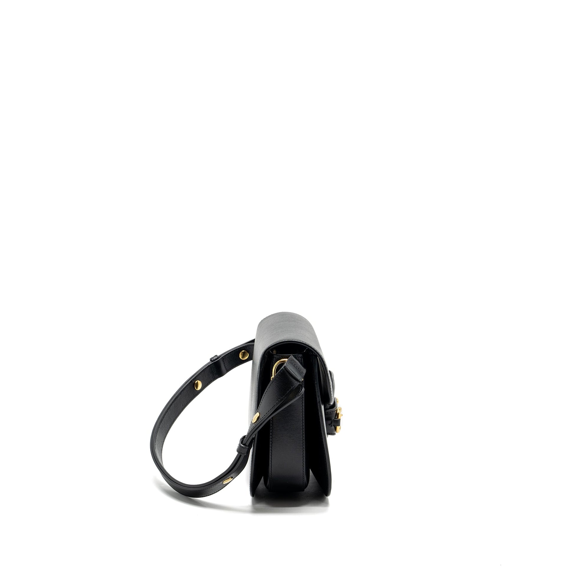Gucci Horsebit Shoulder Bag Leather Black