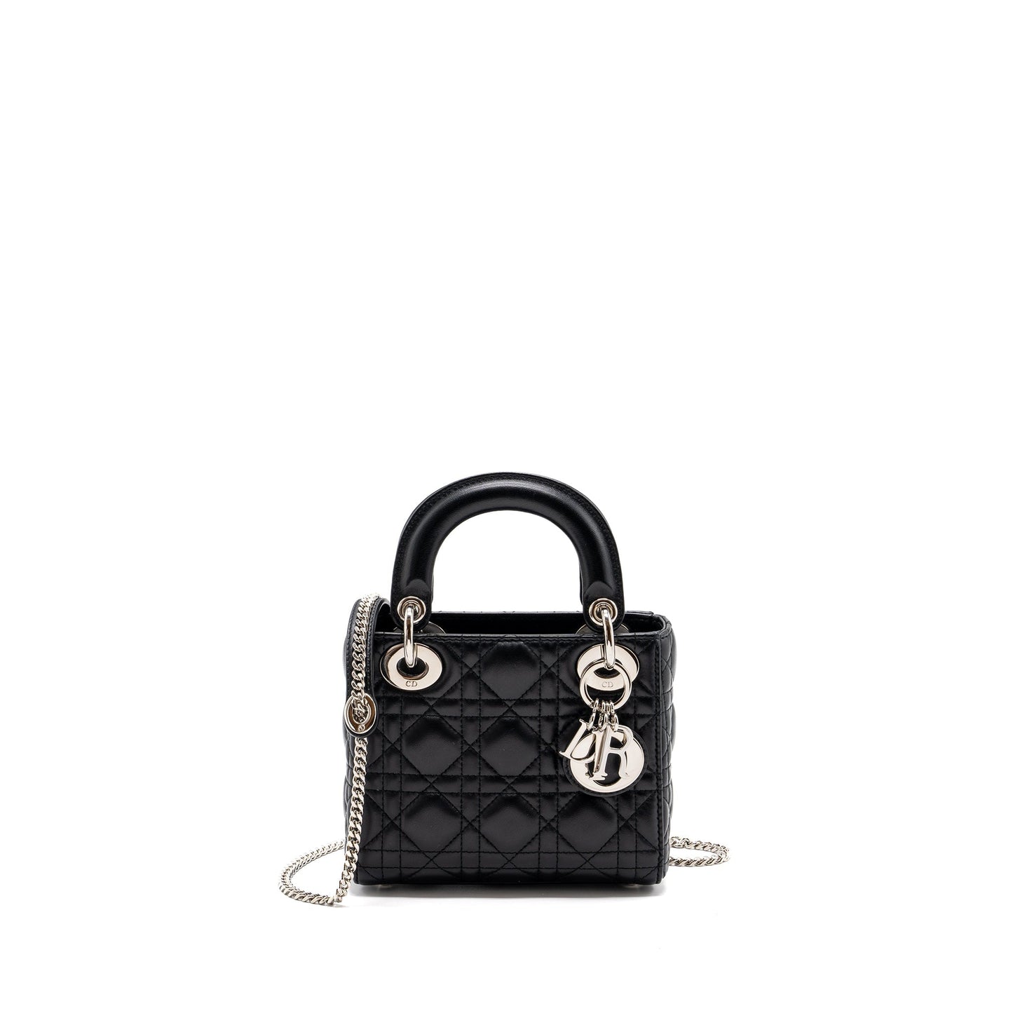 Dior Lady Lambskin Handbag Black Mini Travel Bag Black Handbag