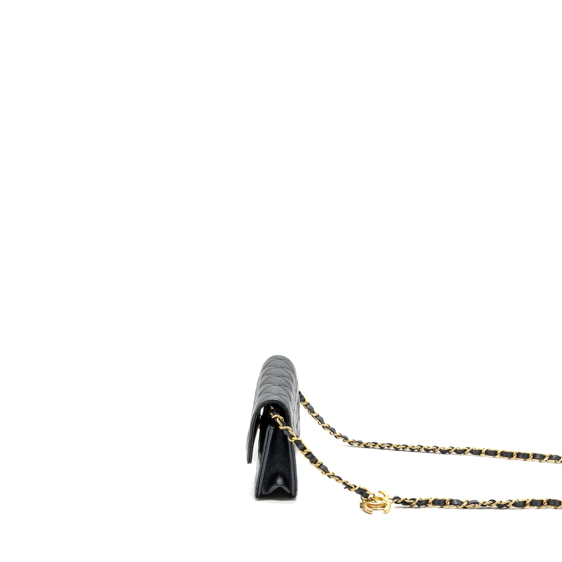 Chanel Flap Adjustable Chains Caviar GHW microchip Black Shoulder Bag