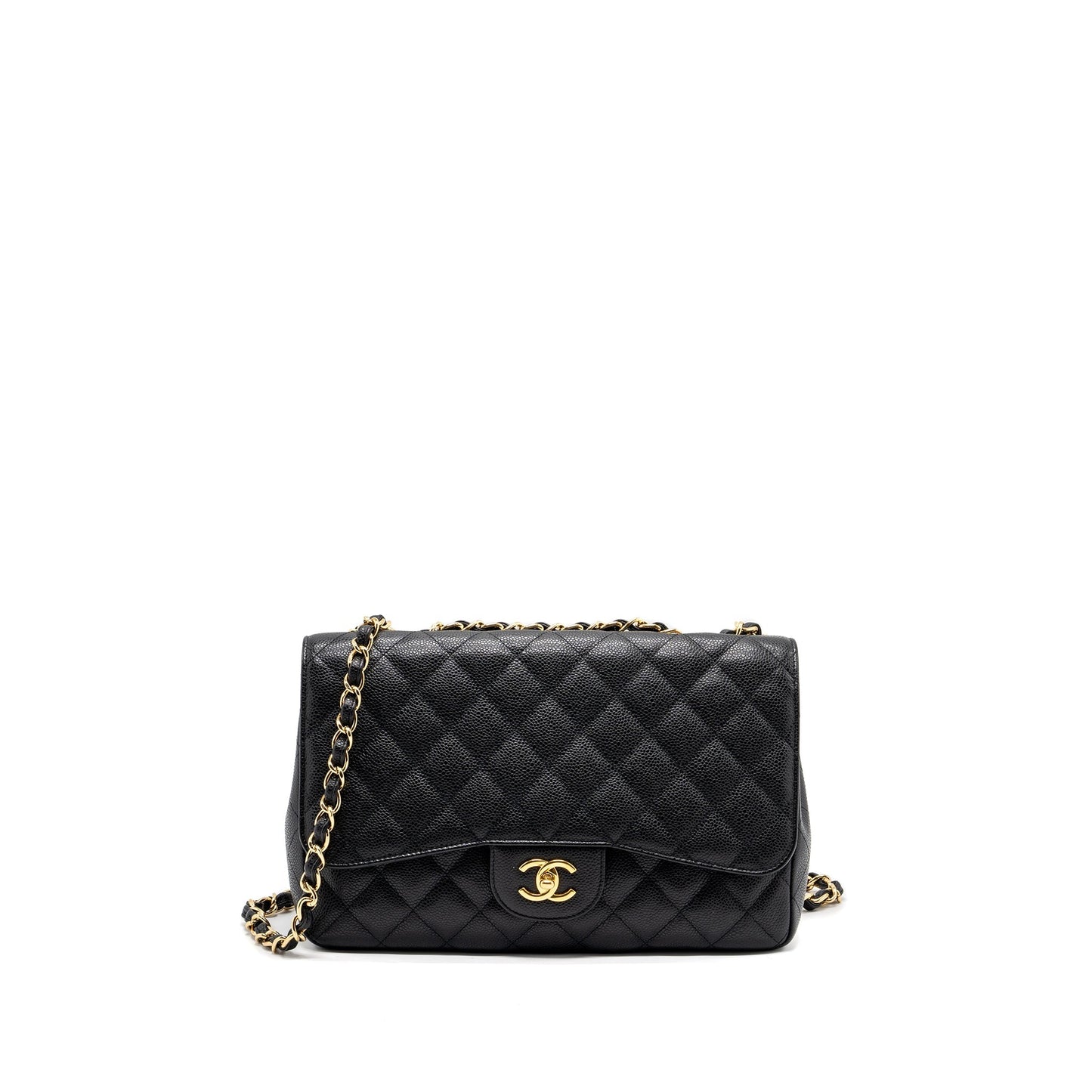 Chanel classic jumbo single flap caviar GHW Black Shoulder Bag