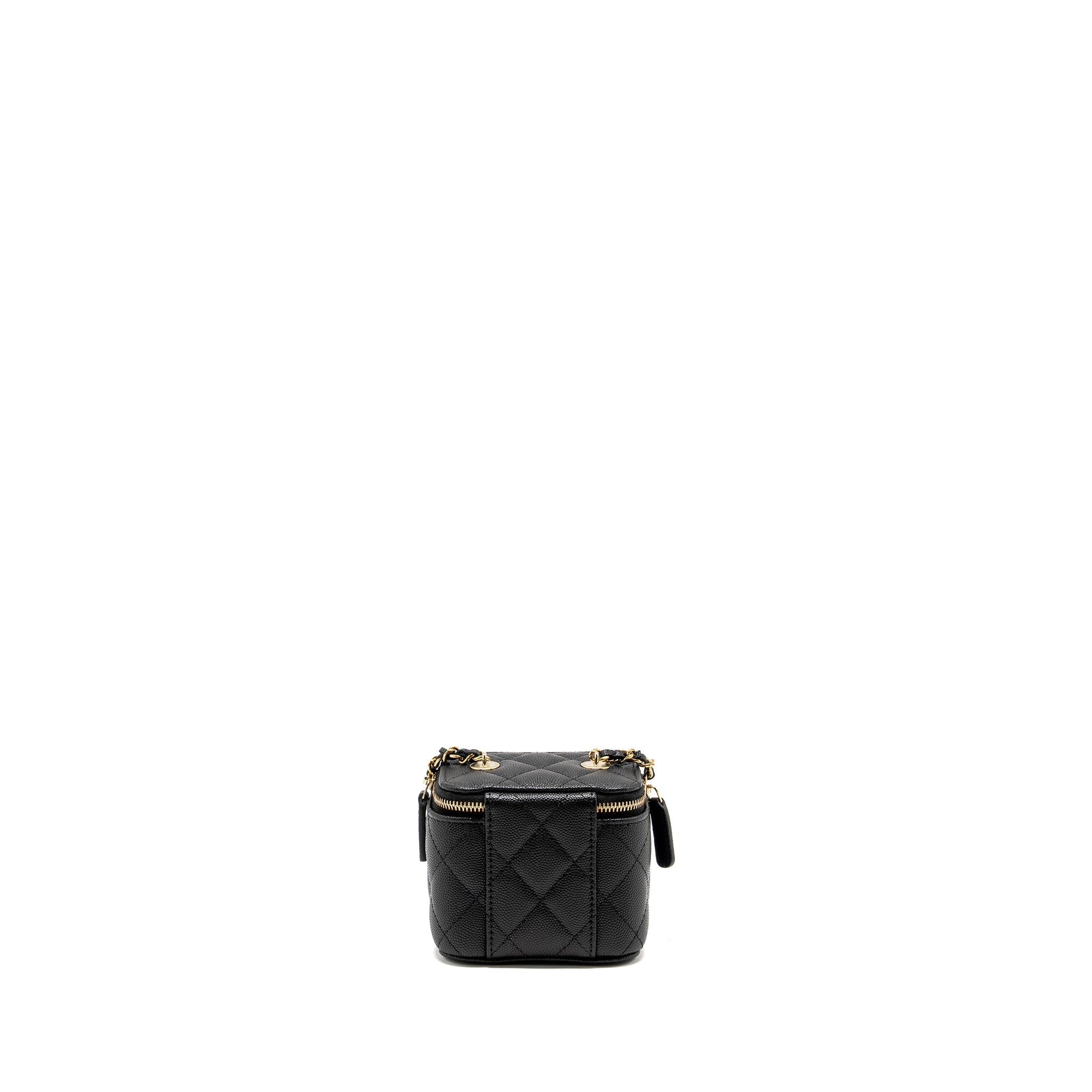 Chanel Mini Vanity With Chain Caviar Black Lghw (Microchip) Bag