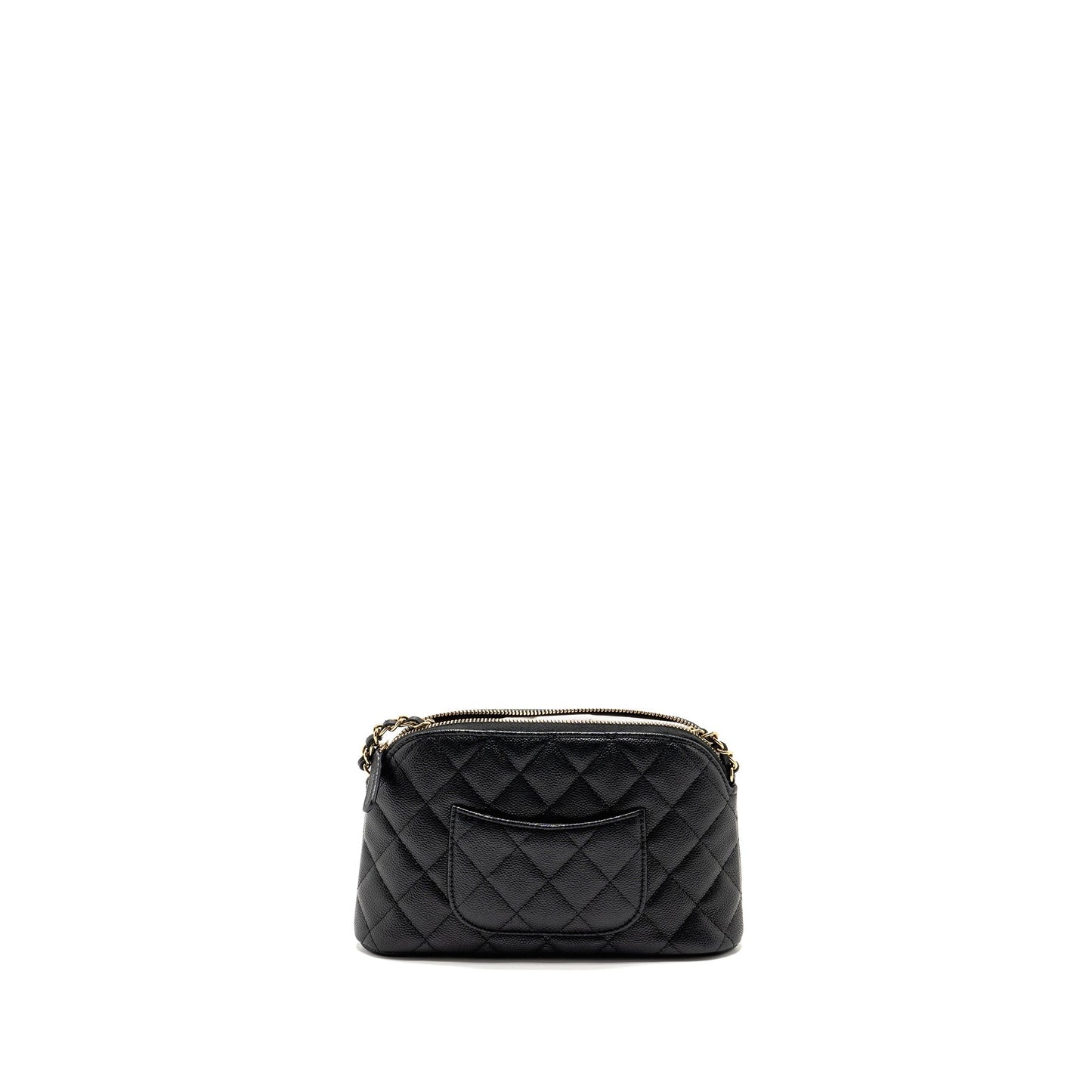 Chanel Classic CC Caviar LGHW Microchip Black Clutch Bag
