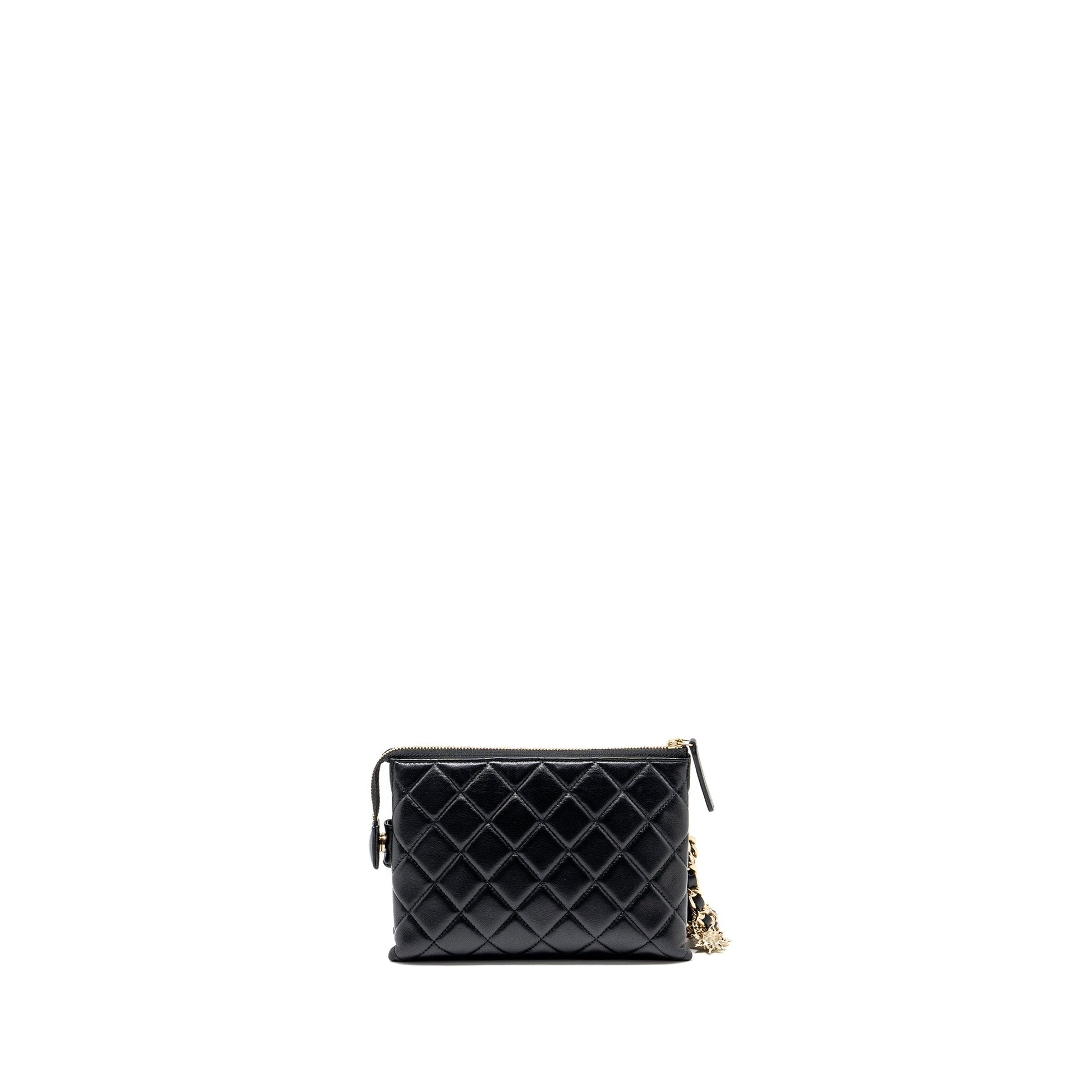 Chanel Coco Charms Quilted Lambskin GHW Black Key Chain