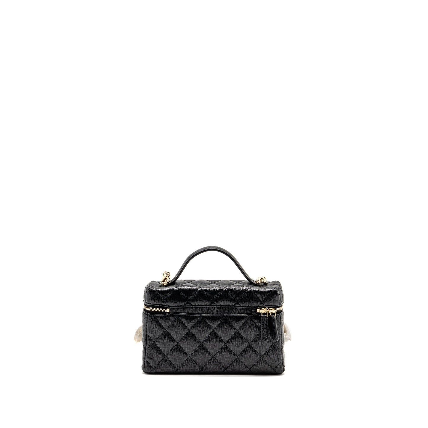 Chanel 25p CC top Handle Vanity Caviar Black Handbag Lghwmicrochip 1
