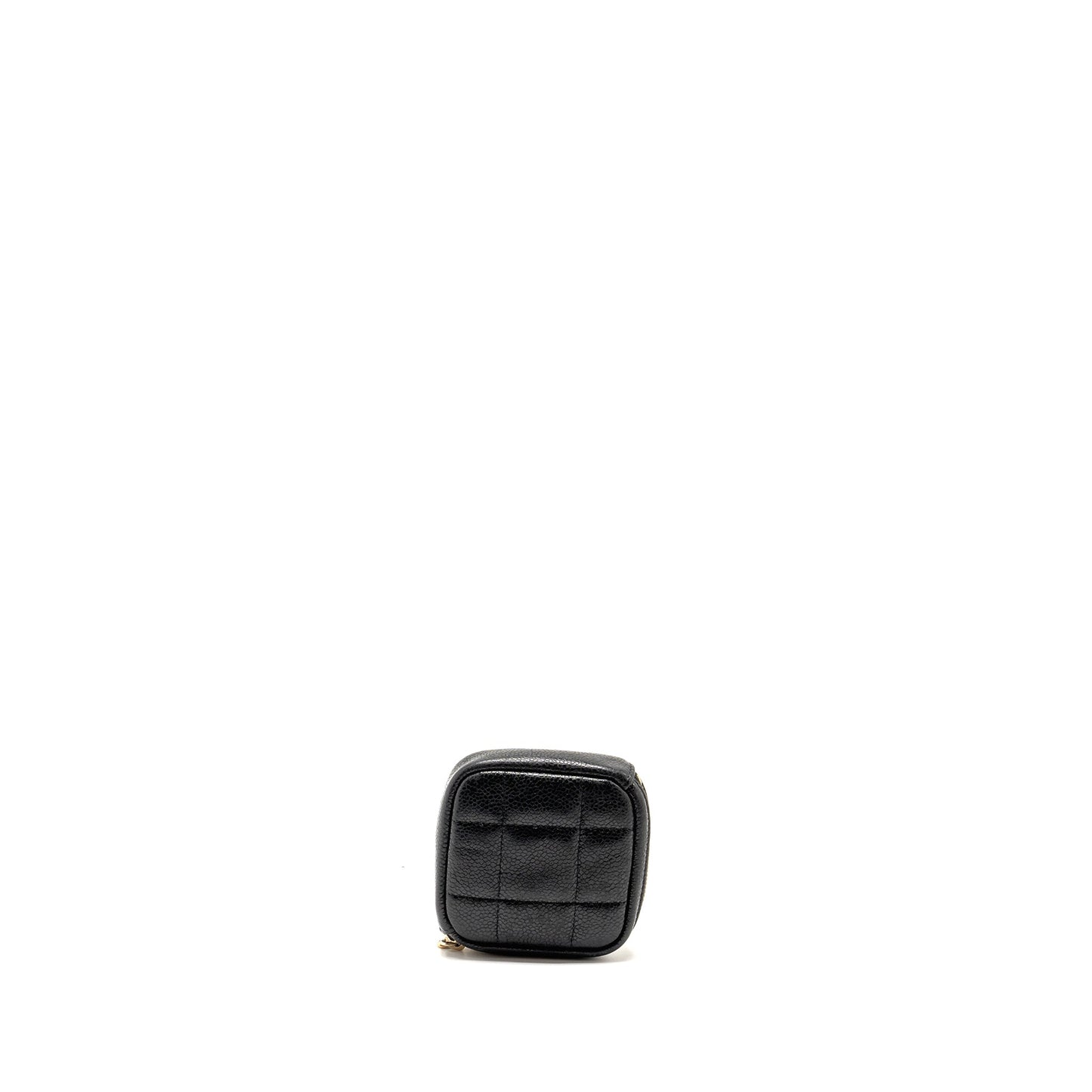 Chanel Quilted Diamond Zipper Coin Purse Caviar Black Wallet Case
