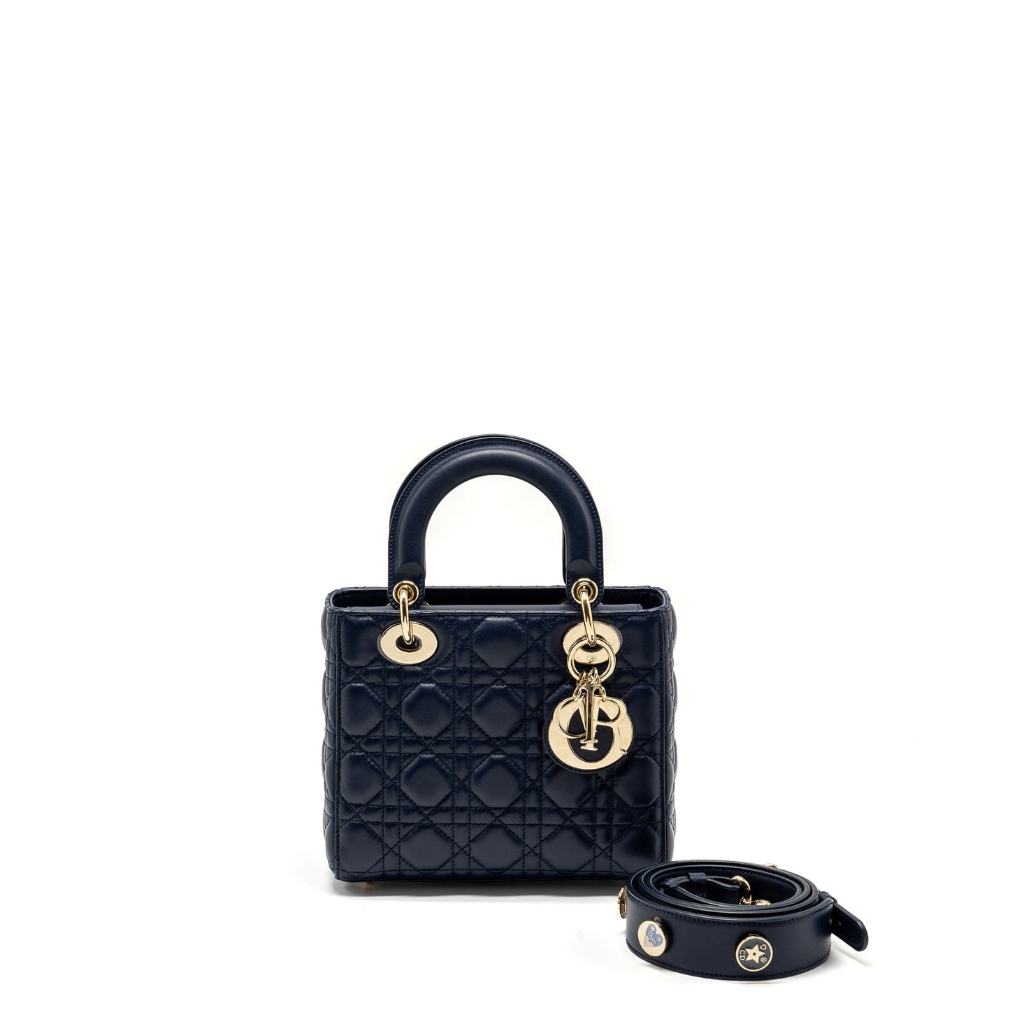 Dior My Abc Lady Lambskin Navy Handbag Small Travel Bag