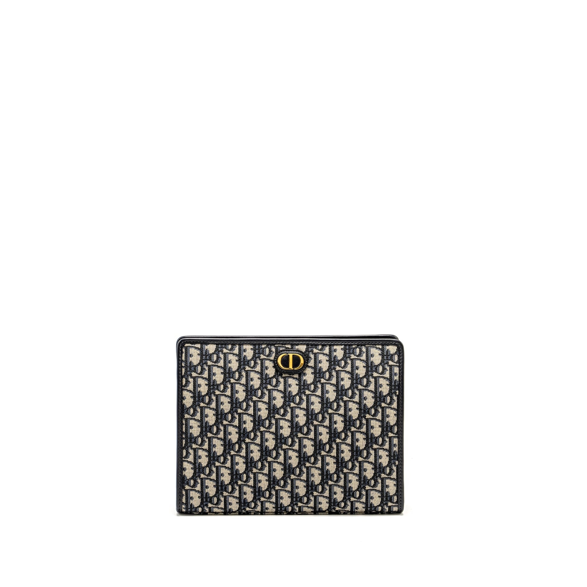 Dior Montaigne Dea Pouch Oblique Jacquard Handbag Blue Travel Bag