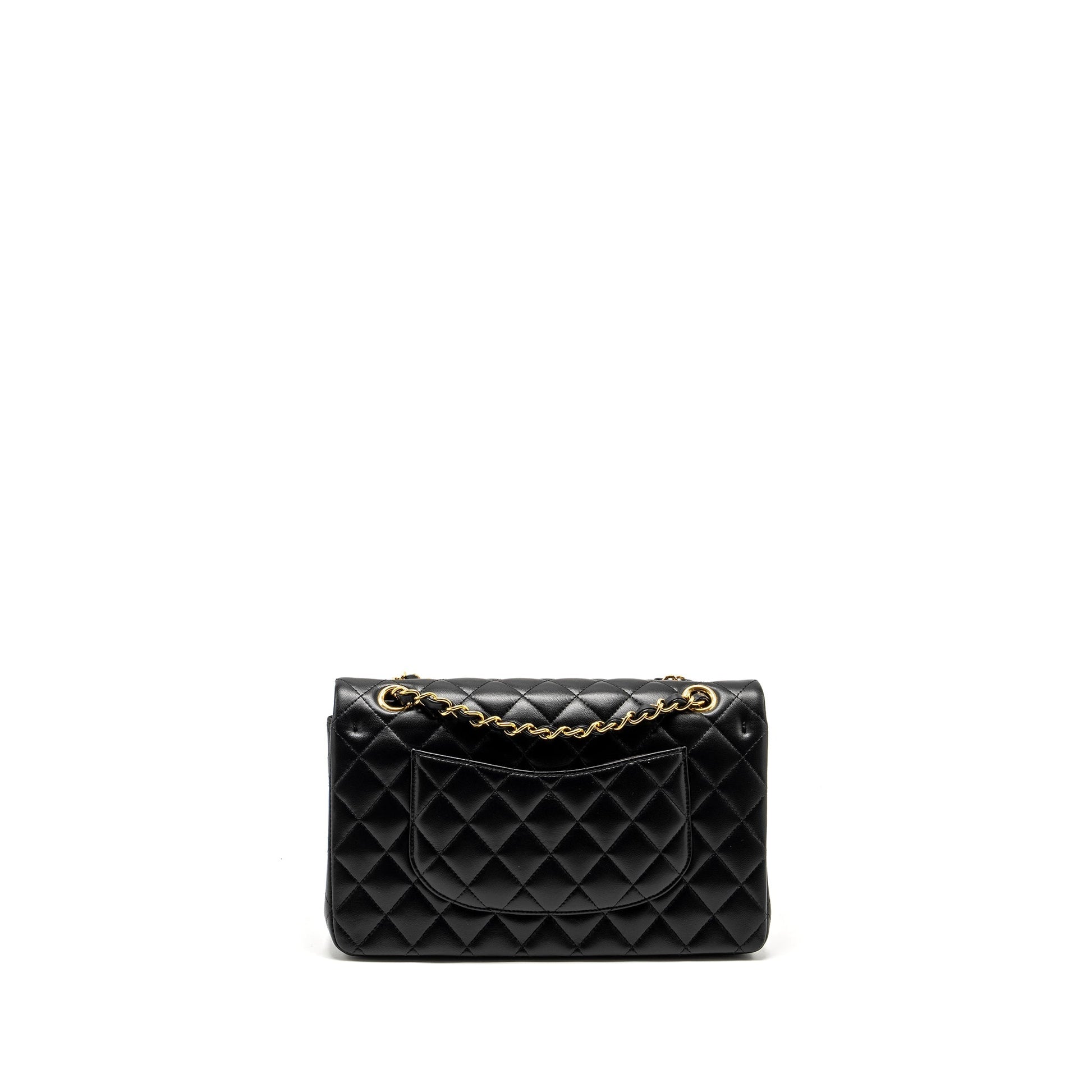 Chanel Classic Double Flap Lambskin GHW microchip Black Shoulder Bag