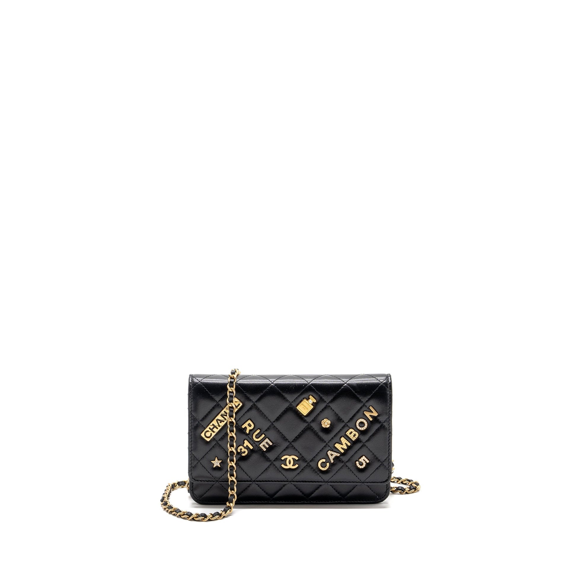 Chanel Classic On Charms Lambskin GHW Black Key Chain
