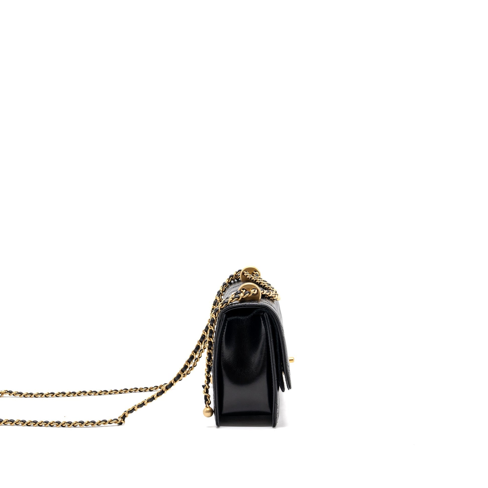 Chanel 24C crush flap calfskin GHW microchip Black Gold Shoulder Bag