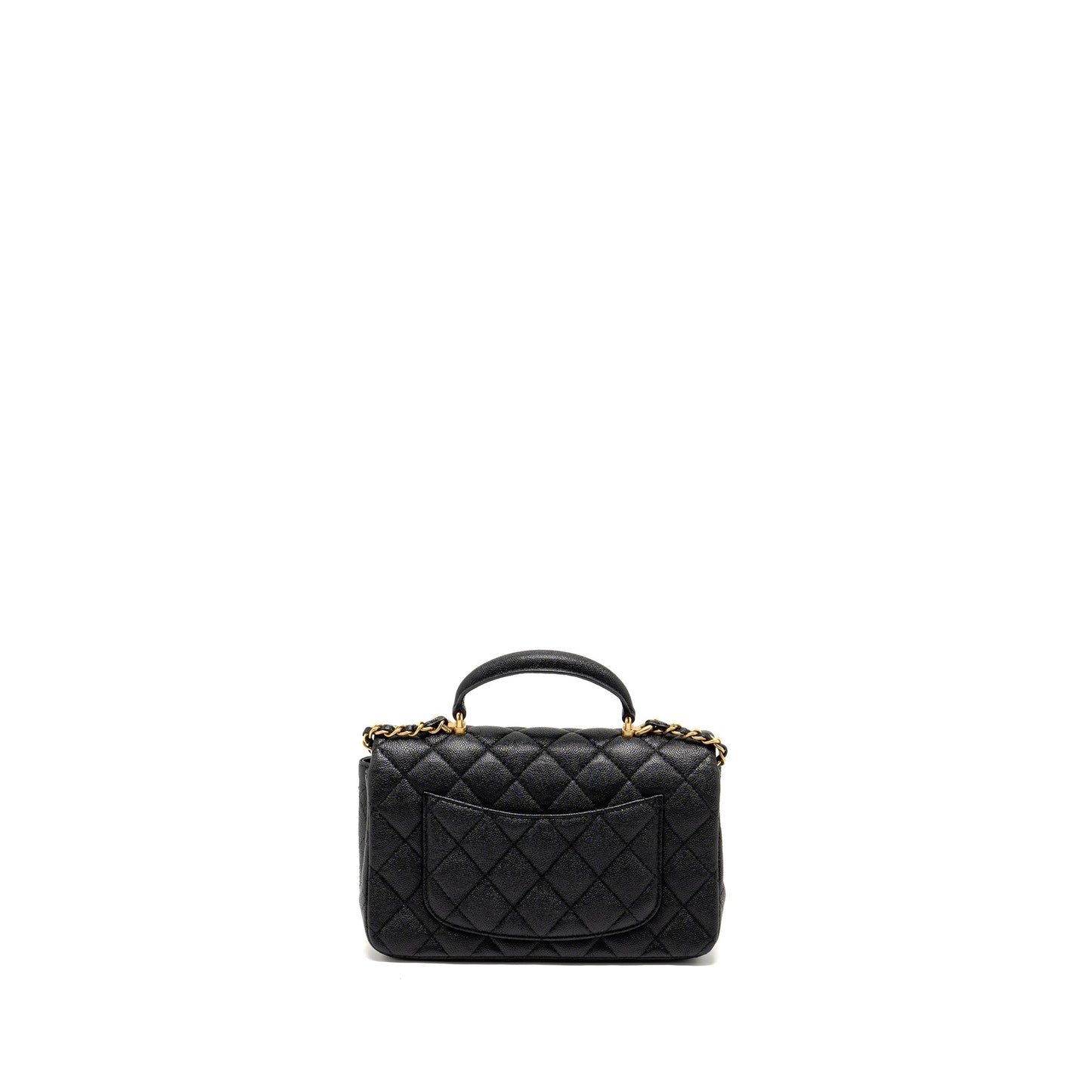 Chanel Top Handle Rectangular Flap Caviar GHW Black Shoulder Bag Ghw 1
