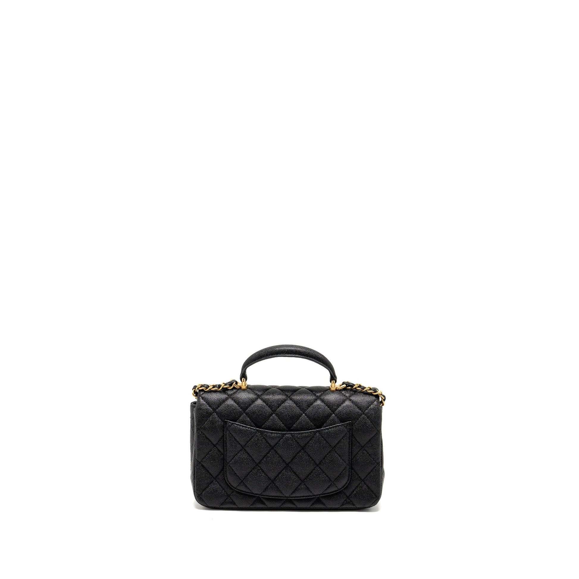 Chanel Top Handle Rectangular Flap Caviar GHW Black Shoulder Bag Ghw 1