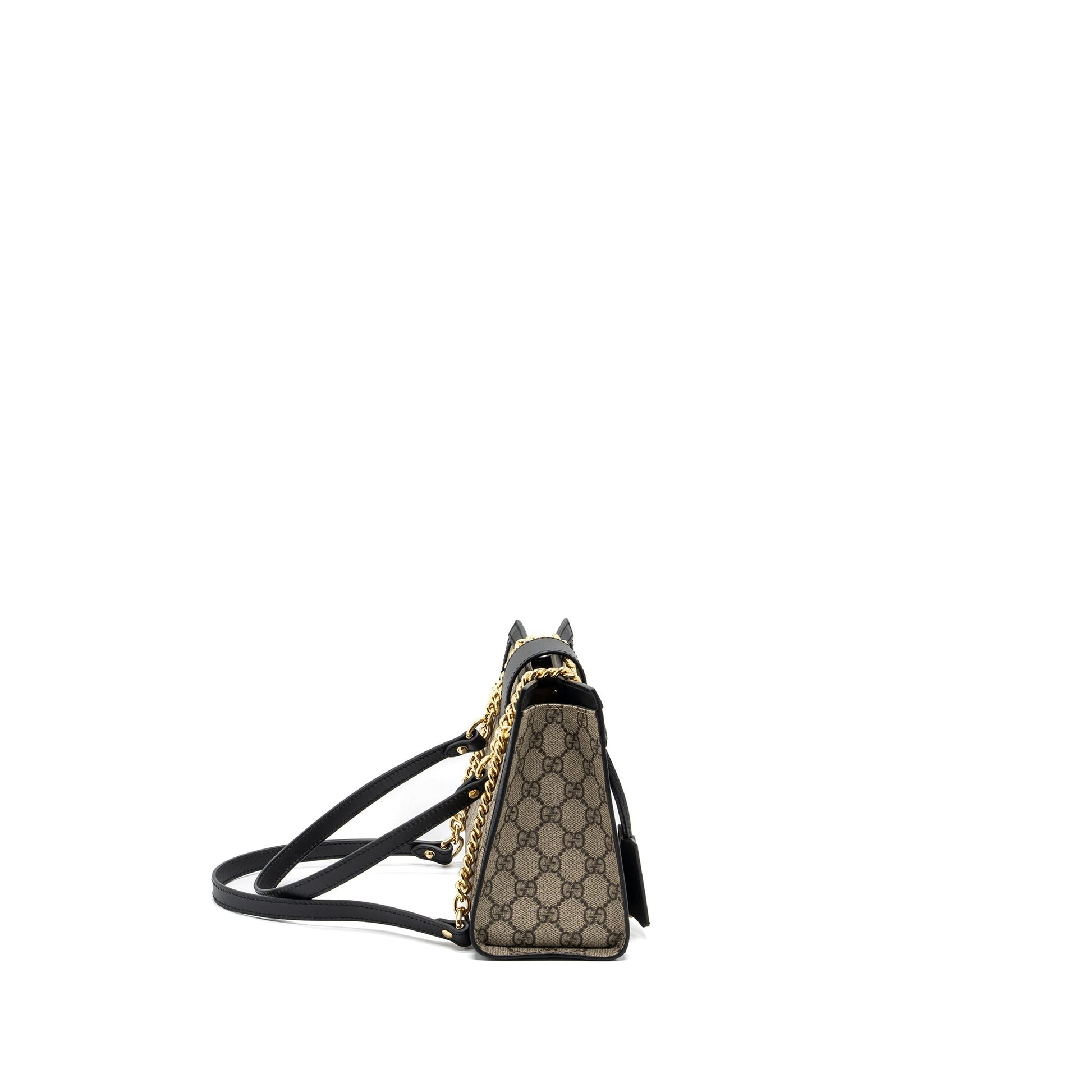 Gucci Padlock Shoulder Bag Supreme Canvas Black Black Ghw