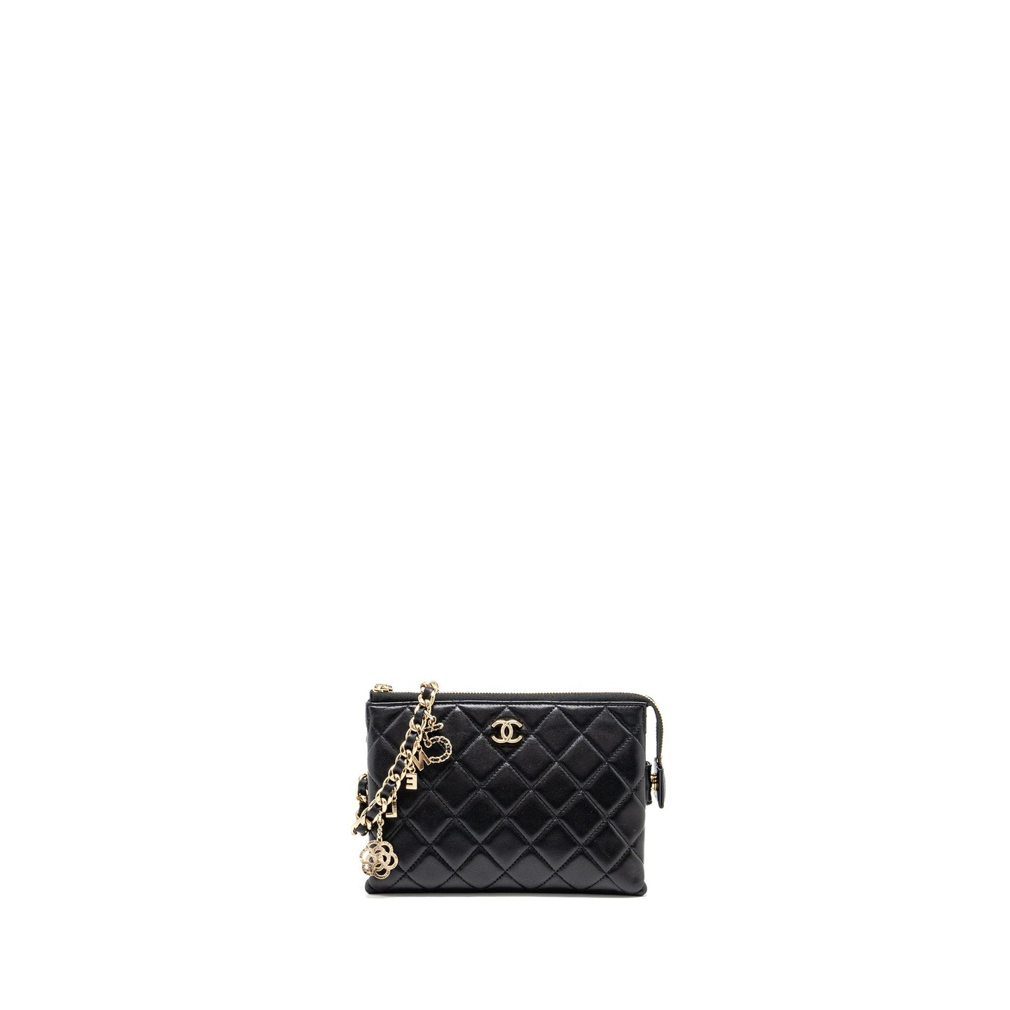 Chanel Coco Charms Quilted Lambskin GHW Black Key Chain