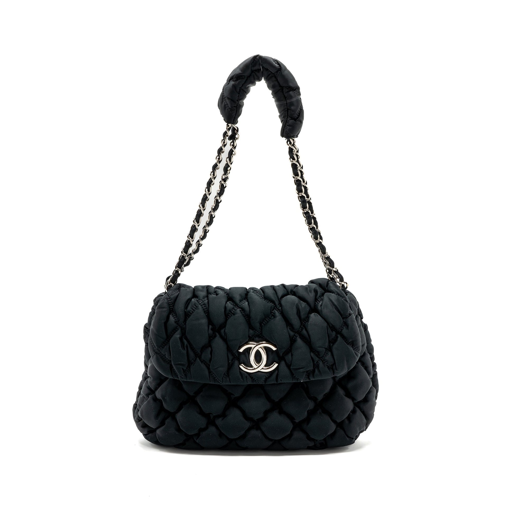 Chanel quilted flap nylon SHW Black Shoulder Bag