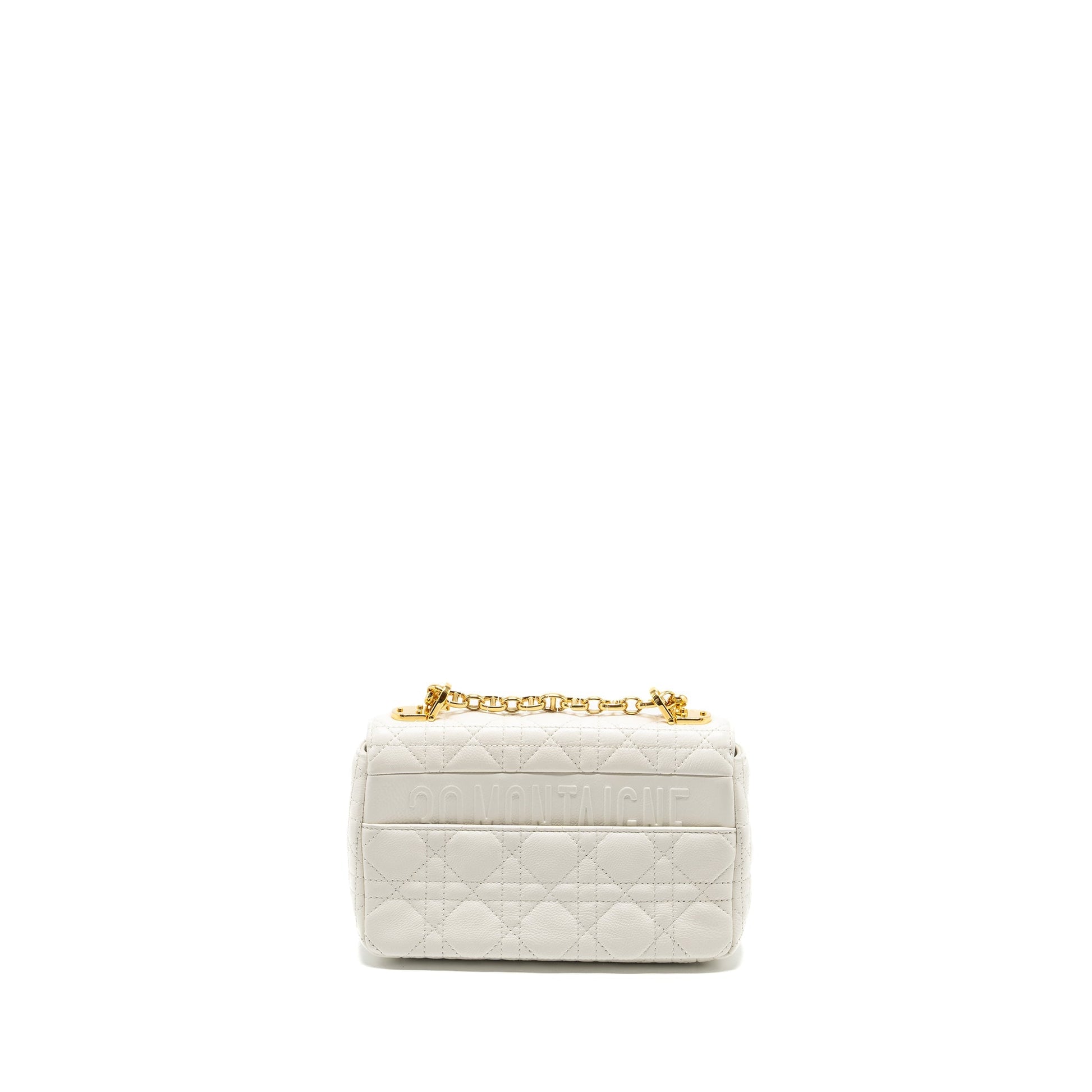 Dior Caro S Purse Calfskin Handbag White Flap Travel Bag