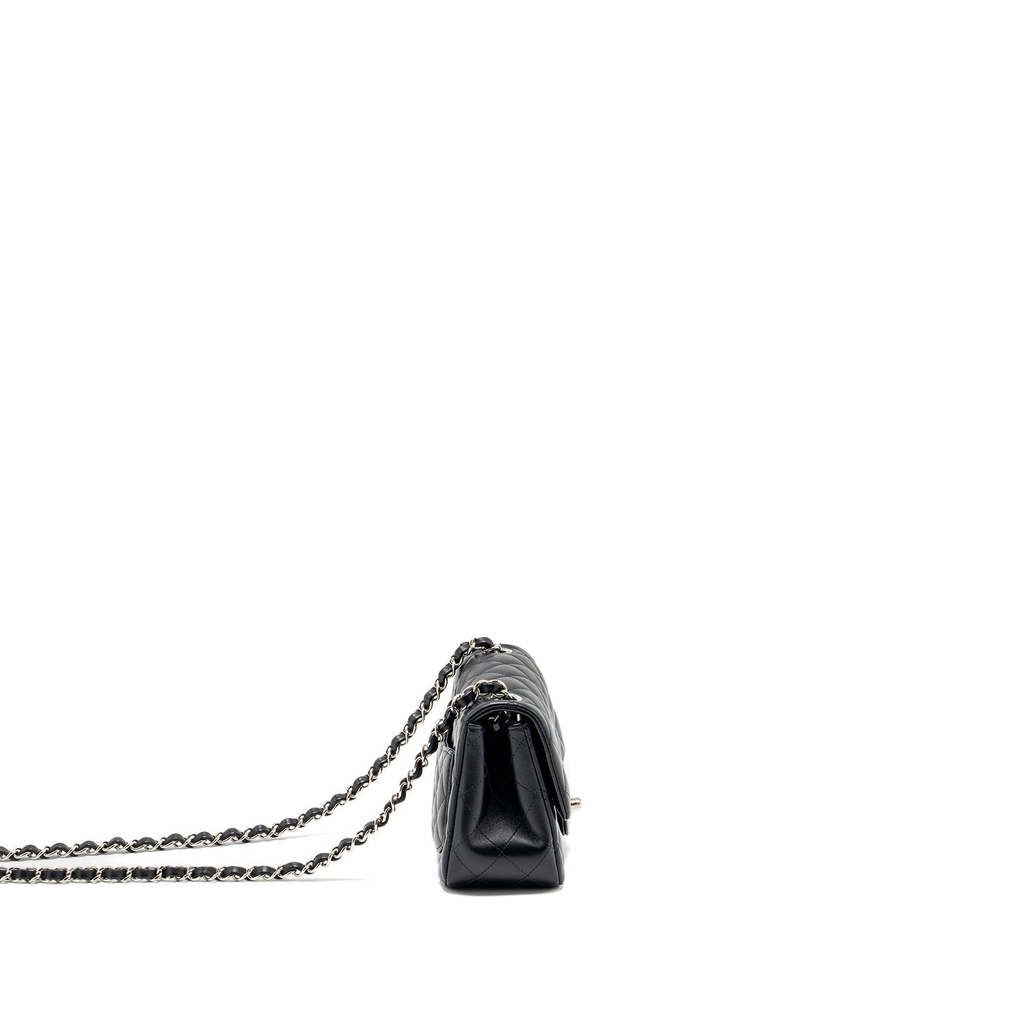 Chanel Square Flap Lambskin SHW Microchip Black Shoulder Bag Microchip 1