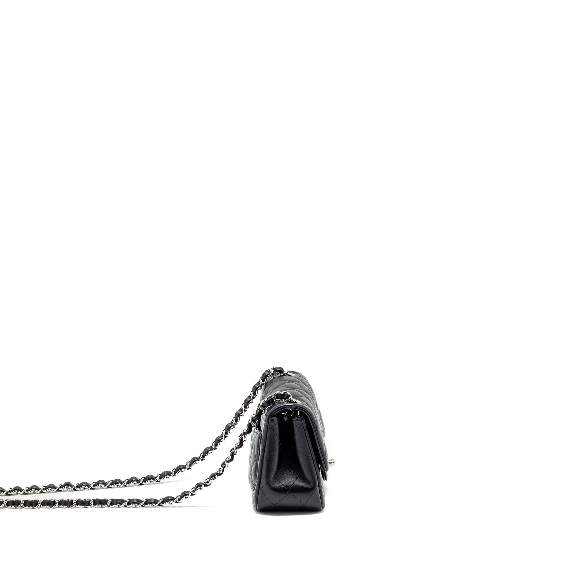 Chanel Square Flap Lambskin SHW Microchip Black Shoulder Bag Microchip 1