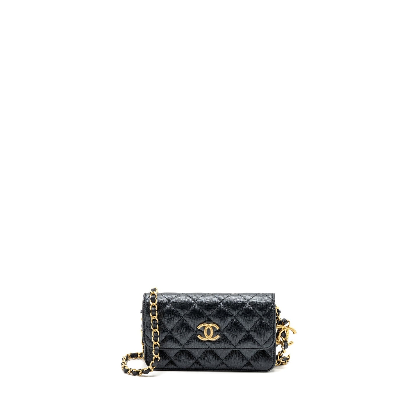 Chanel Flap Adjustable Chains Caviar GHW microchip Black Shoulder Bag