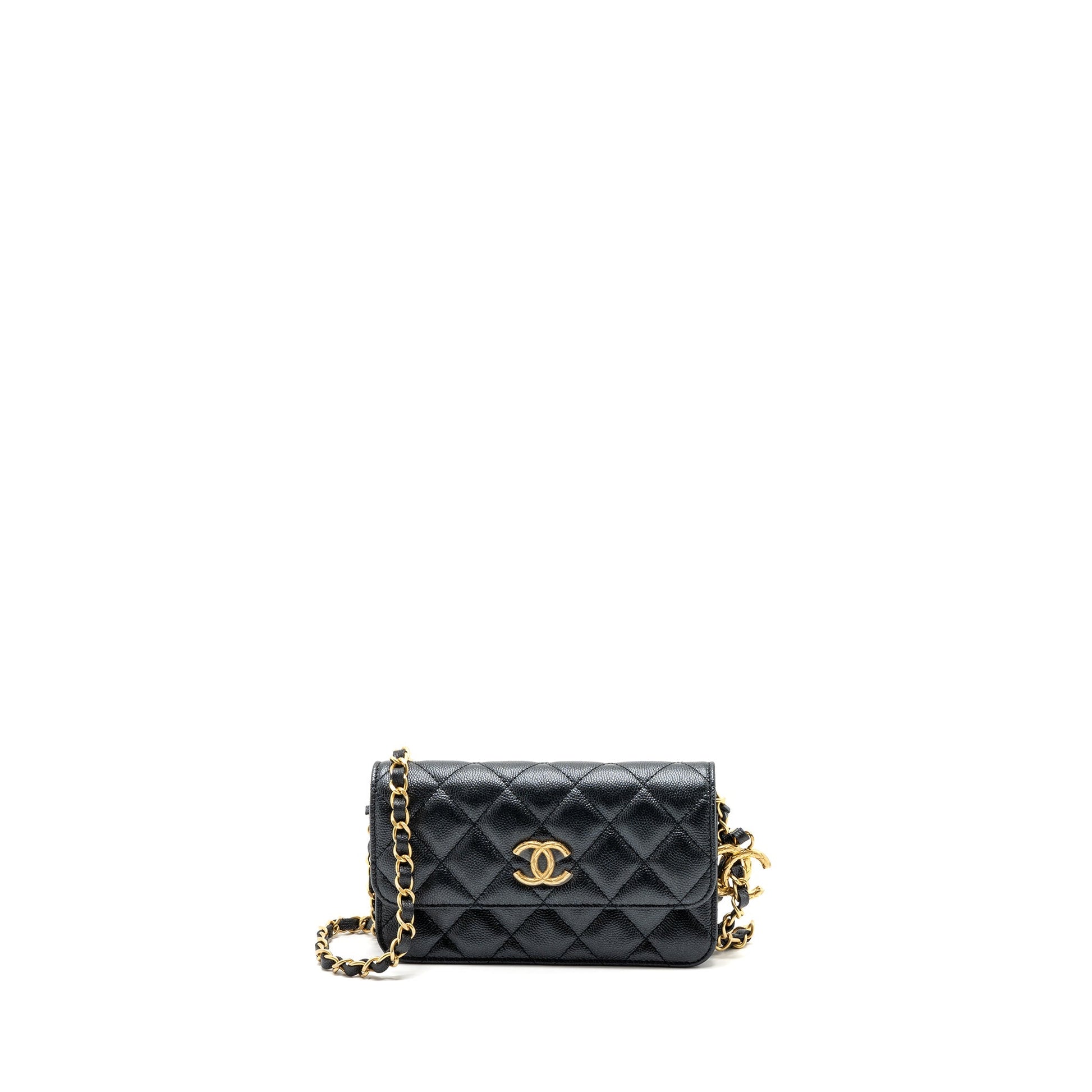 Chanel Flap Adjustable Chains Caviar GHW microchip Black Shoulder Bag