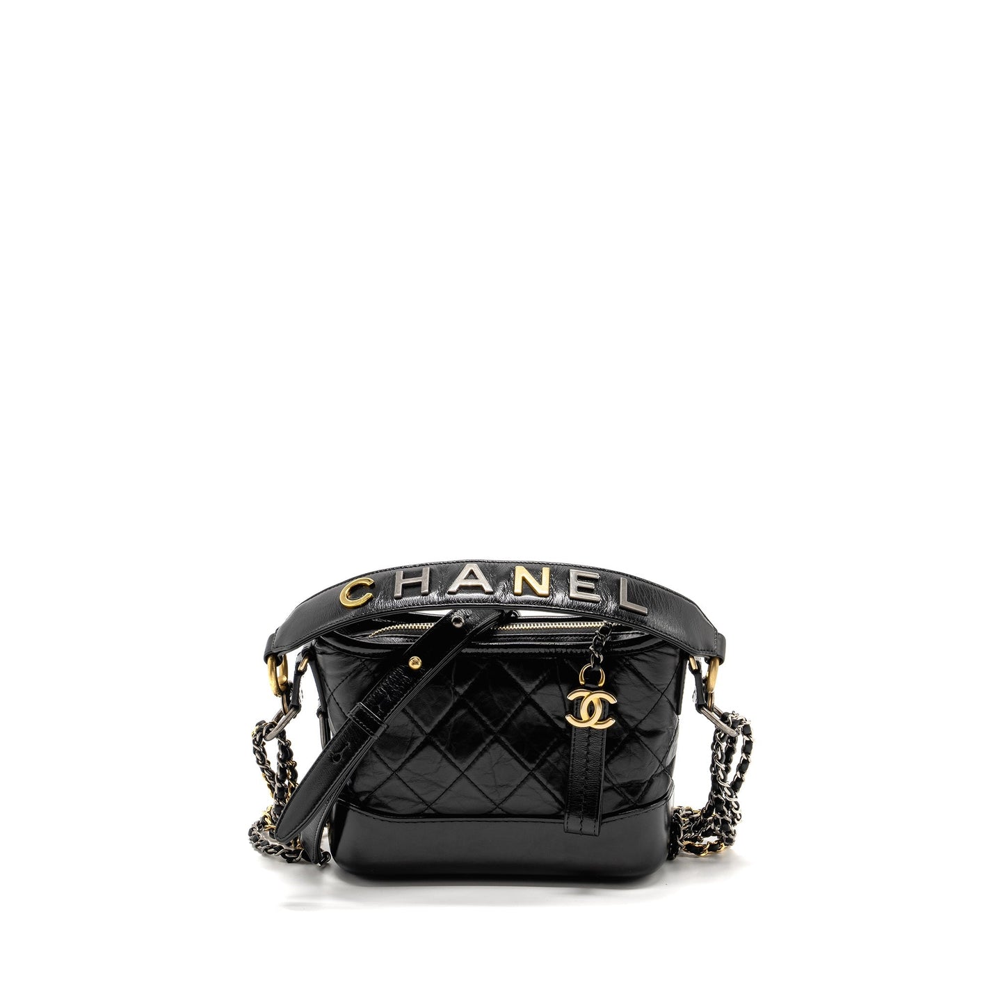 Chanel Gabrielle hobo Top Handle calfskin hardware Multicolour Black Small Shoulder Bag