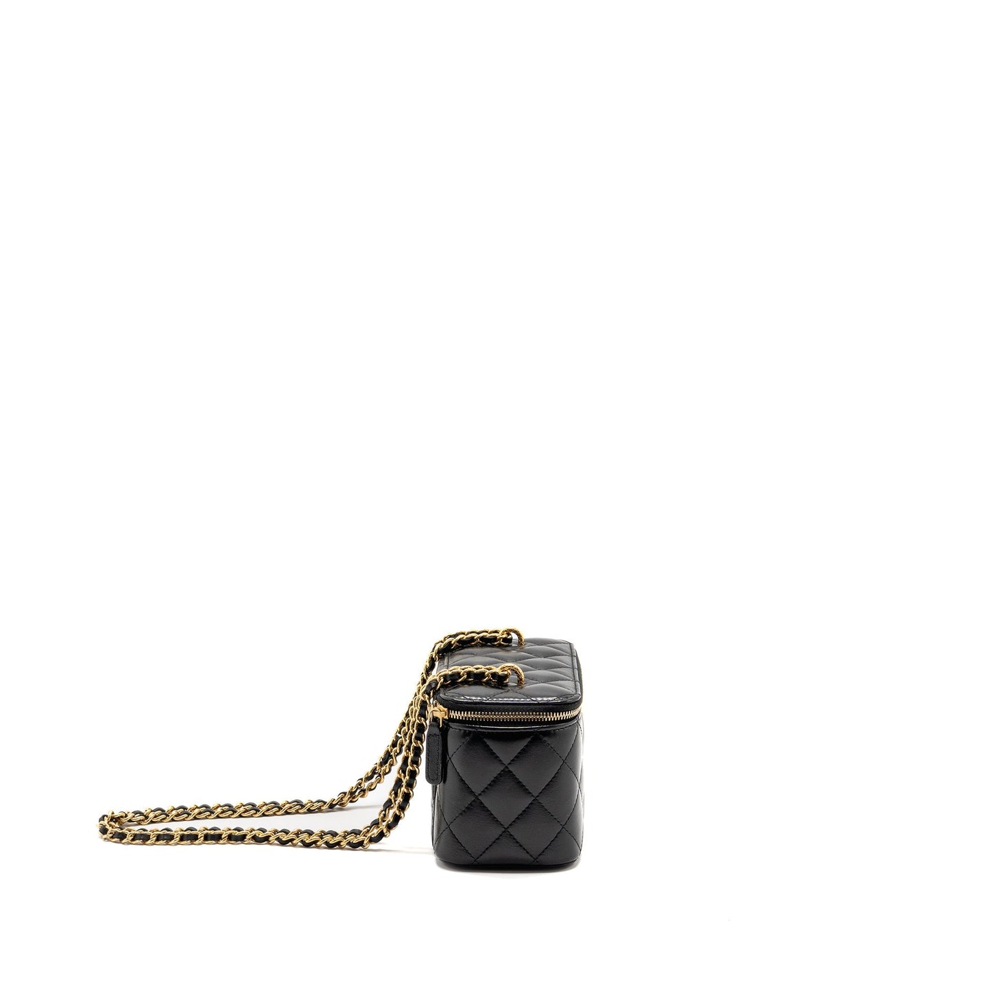Chanel Long Vanity detail CC Logo Lambskin Black Handbag