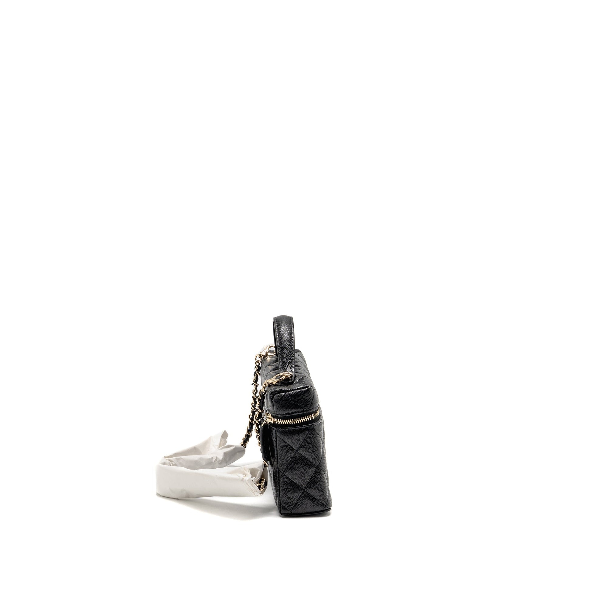 Chanel 25p CC top Handle Vanity Caviar Black Handbag Lghwmicrochip 1