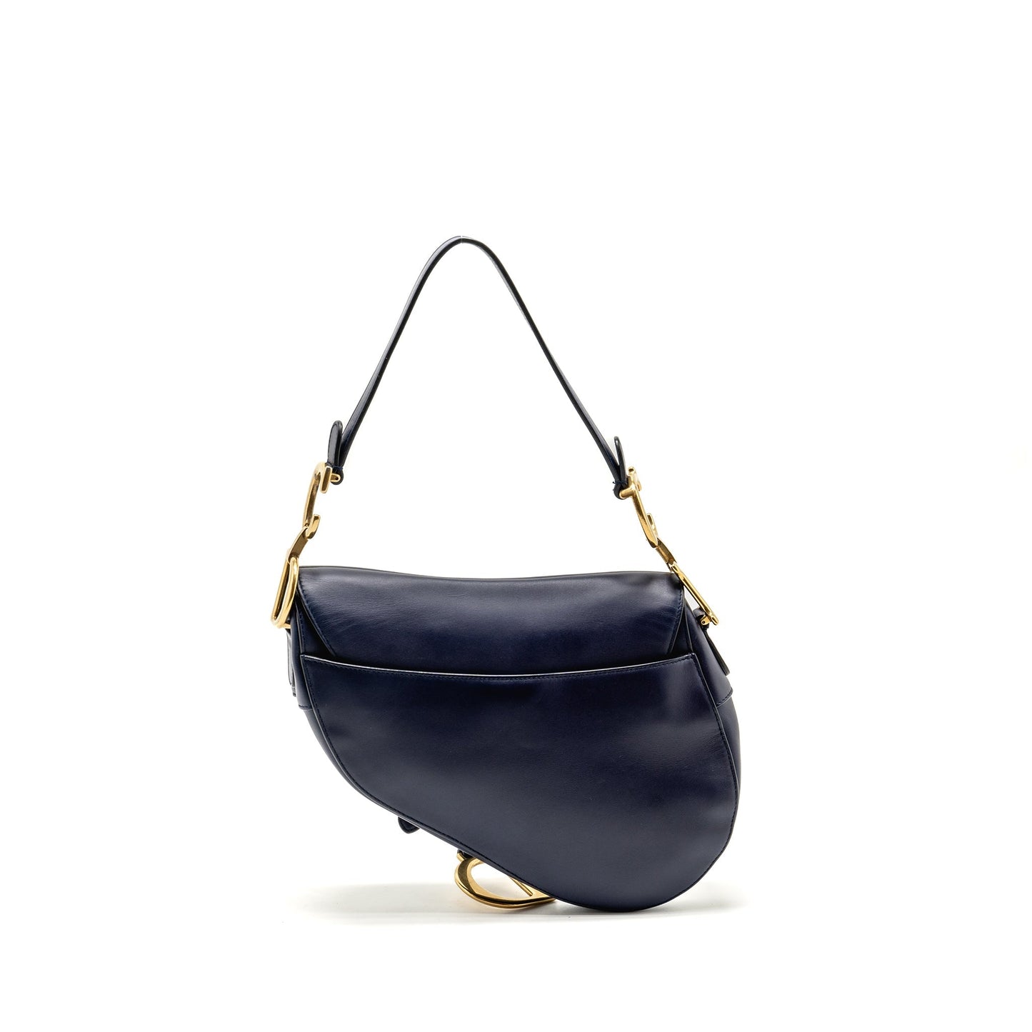 Dior Saddle Purse Calfskin Navy With Oblique Strap Black Medium Travel Bag