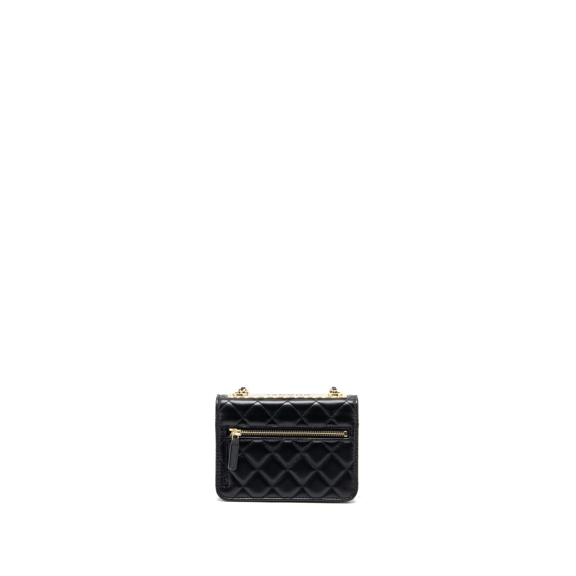 Chanel Trendy CC on Lambskin LGHW Black Wallet Case
