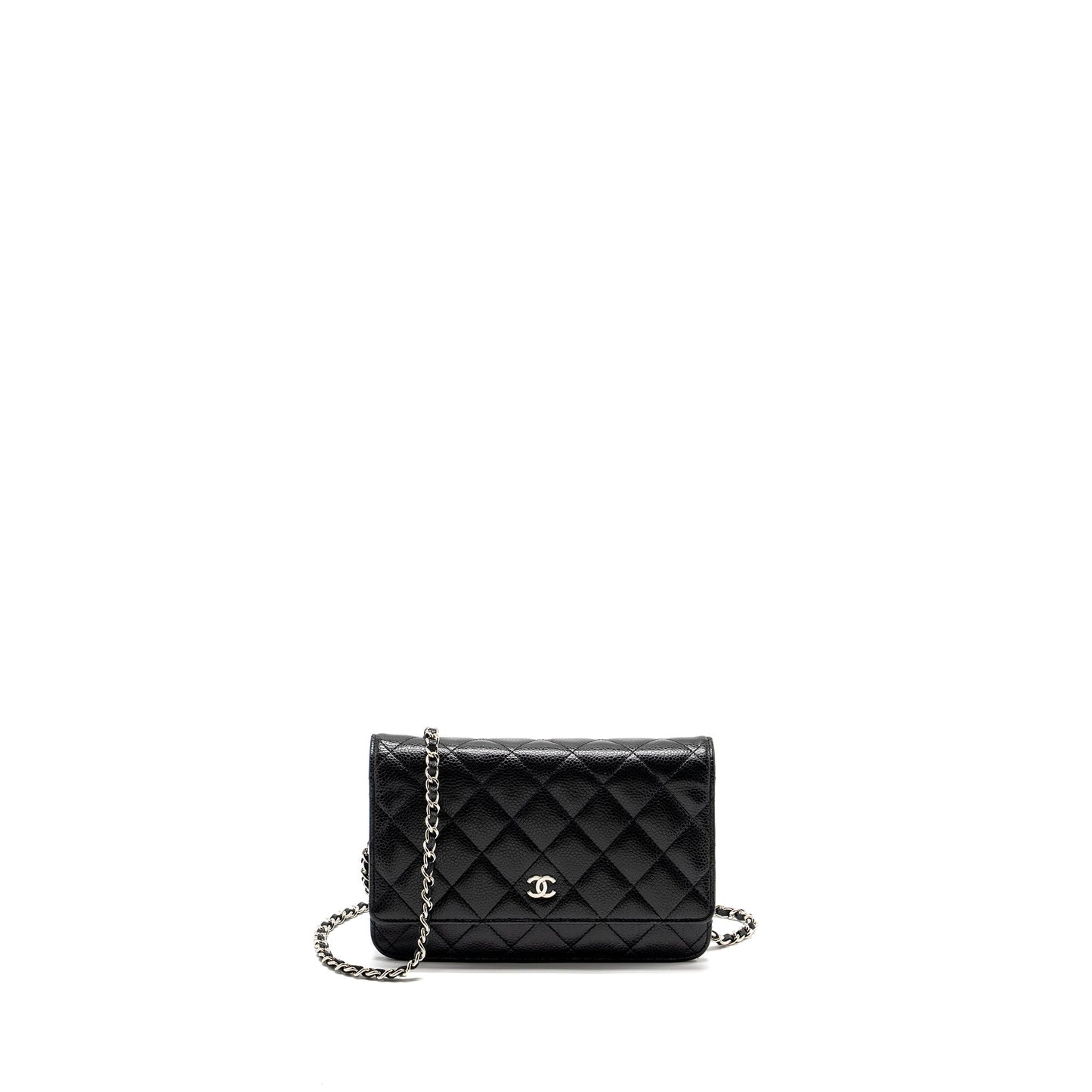 Chanel Classic on Caviar SHW Black Wallet Case Shw 9