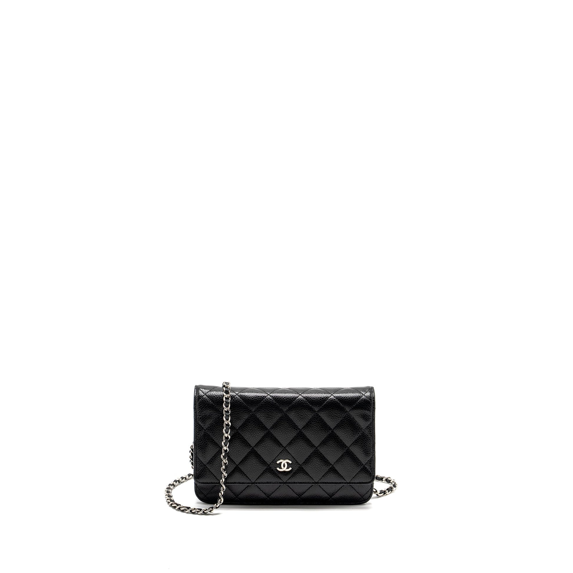 Chanel Classic on Caviar SHW Black Wallet Case Shw 9
