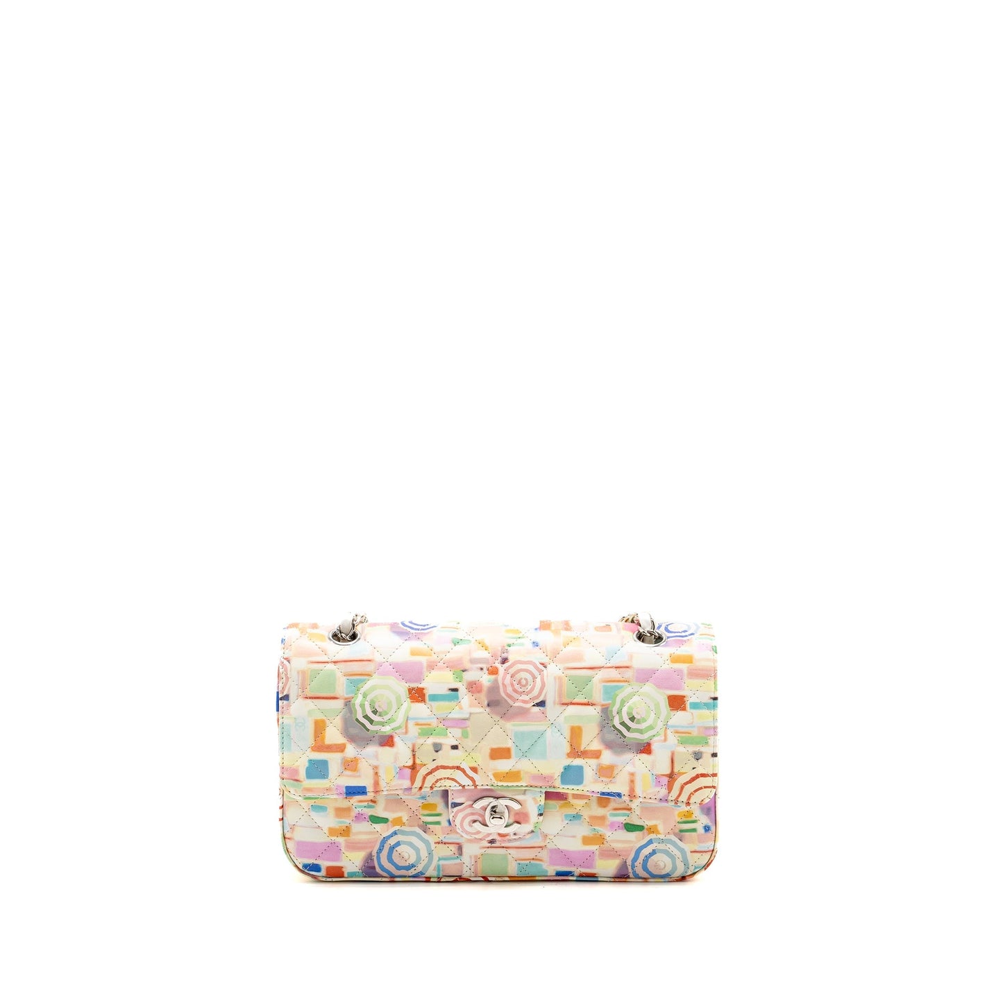Chanel Double Flap Umbrella Rainbow Print Calfskin Multicolour Shoulder Bag