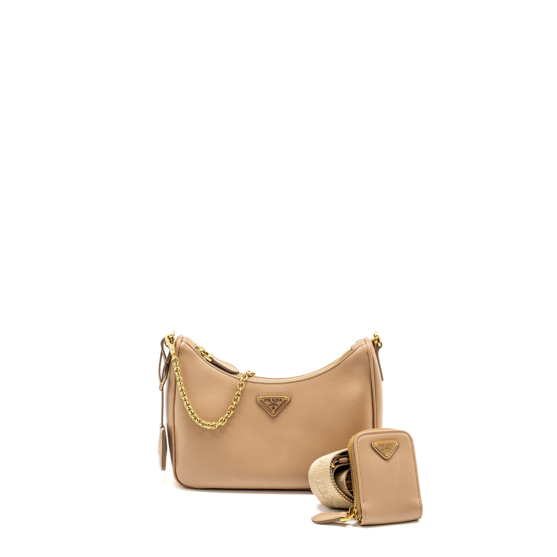 Prada Re Edition Saffiano Cammeo Handbag Leather Travel Bag