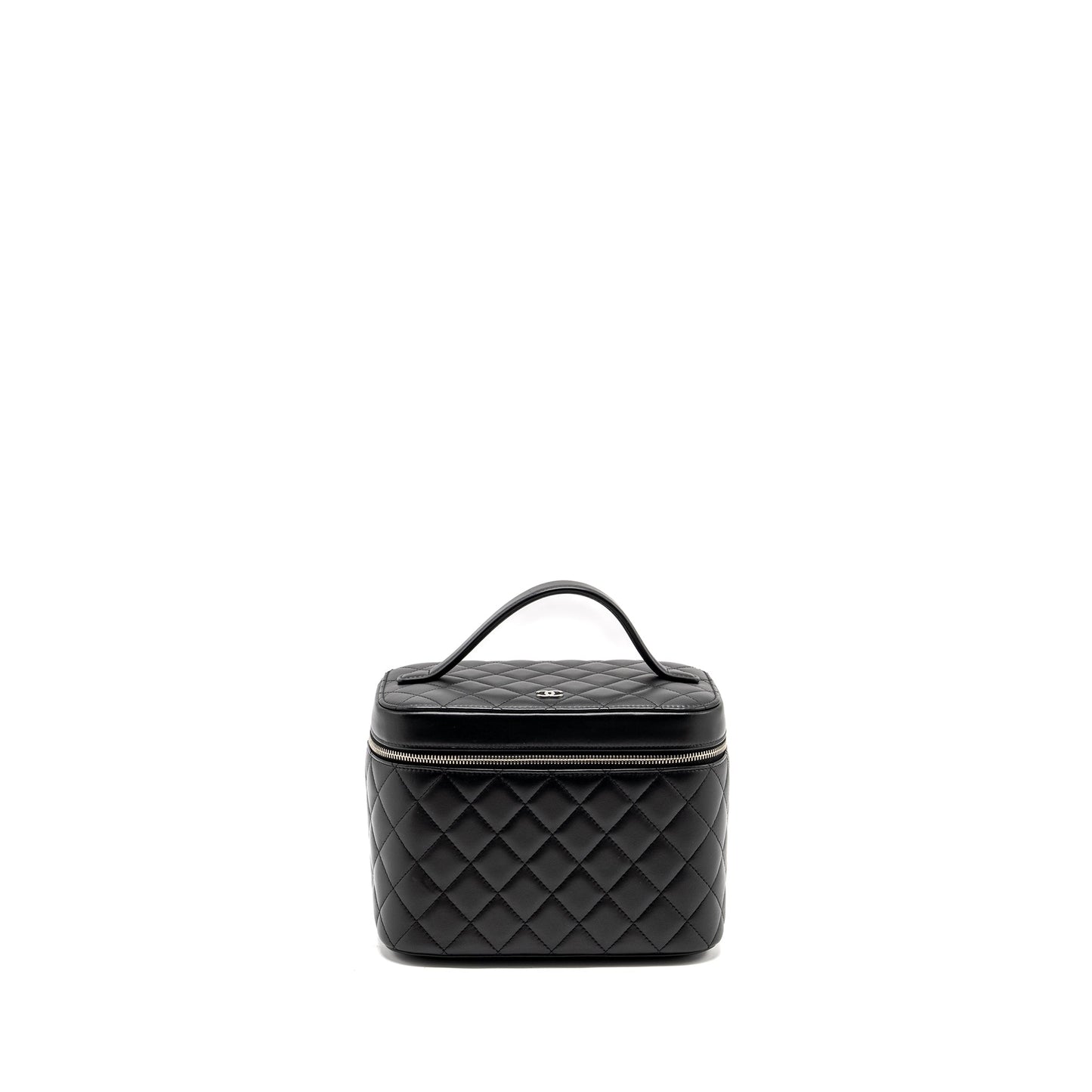 Chanel Quilted Vanity Lambskin SHW Black Handbag