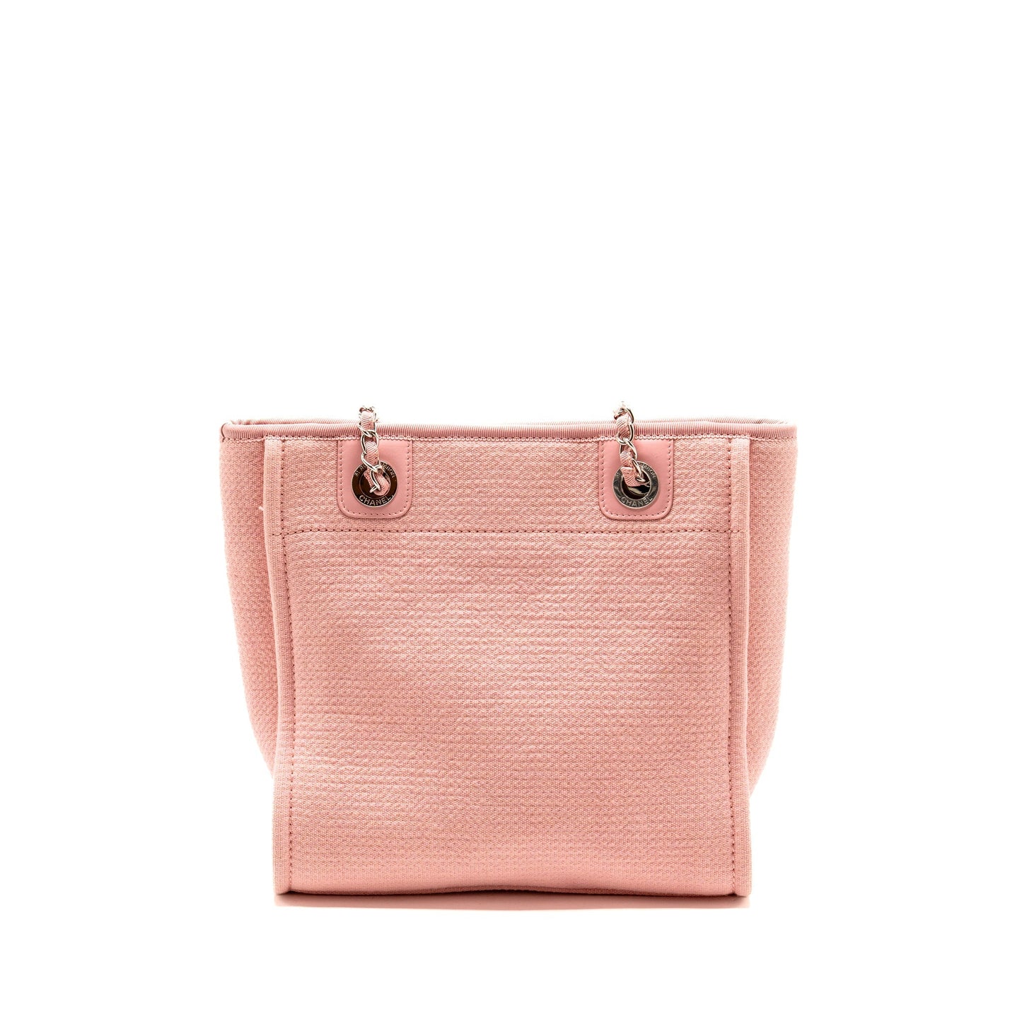 Chanel Deauville SHW microchip Pink PM Canvas Tote Bag