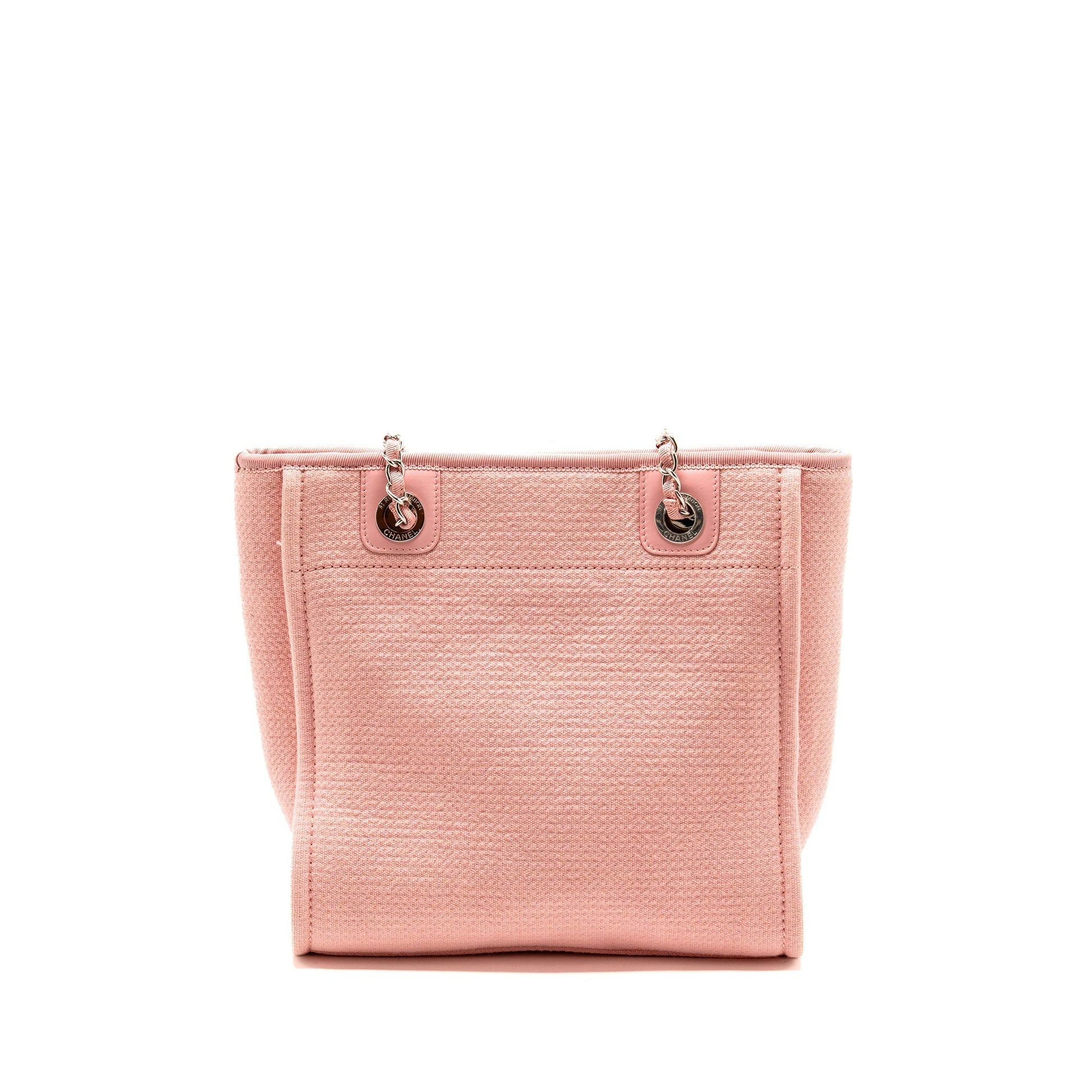 Chanel Deauville SHW microchip Pink PM Canvas Tote Bag