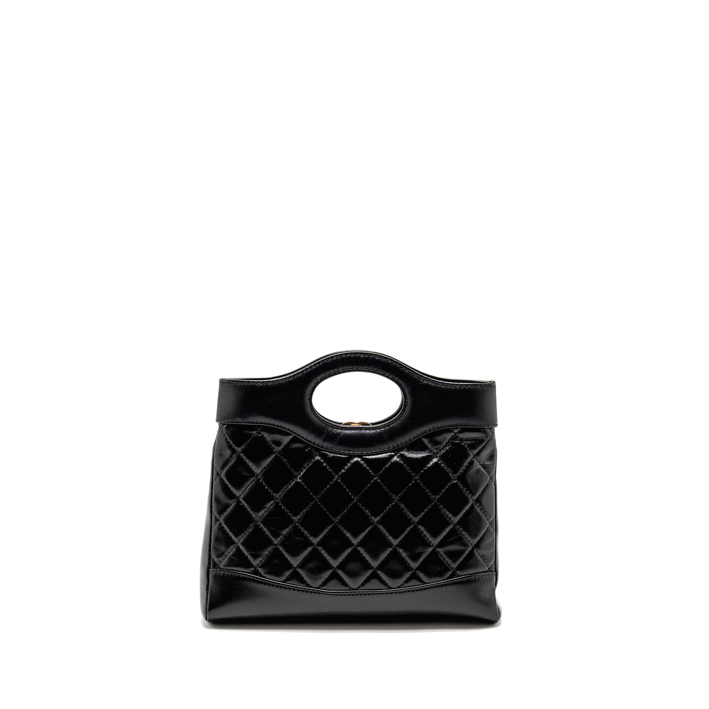 Chanel 31 Shiny Calfskin LGHW Microchip Black Mini Bag