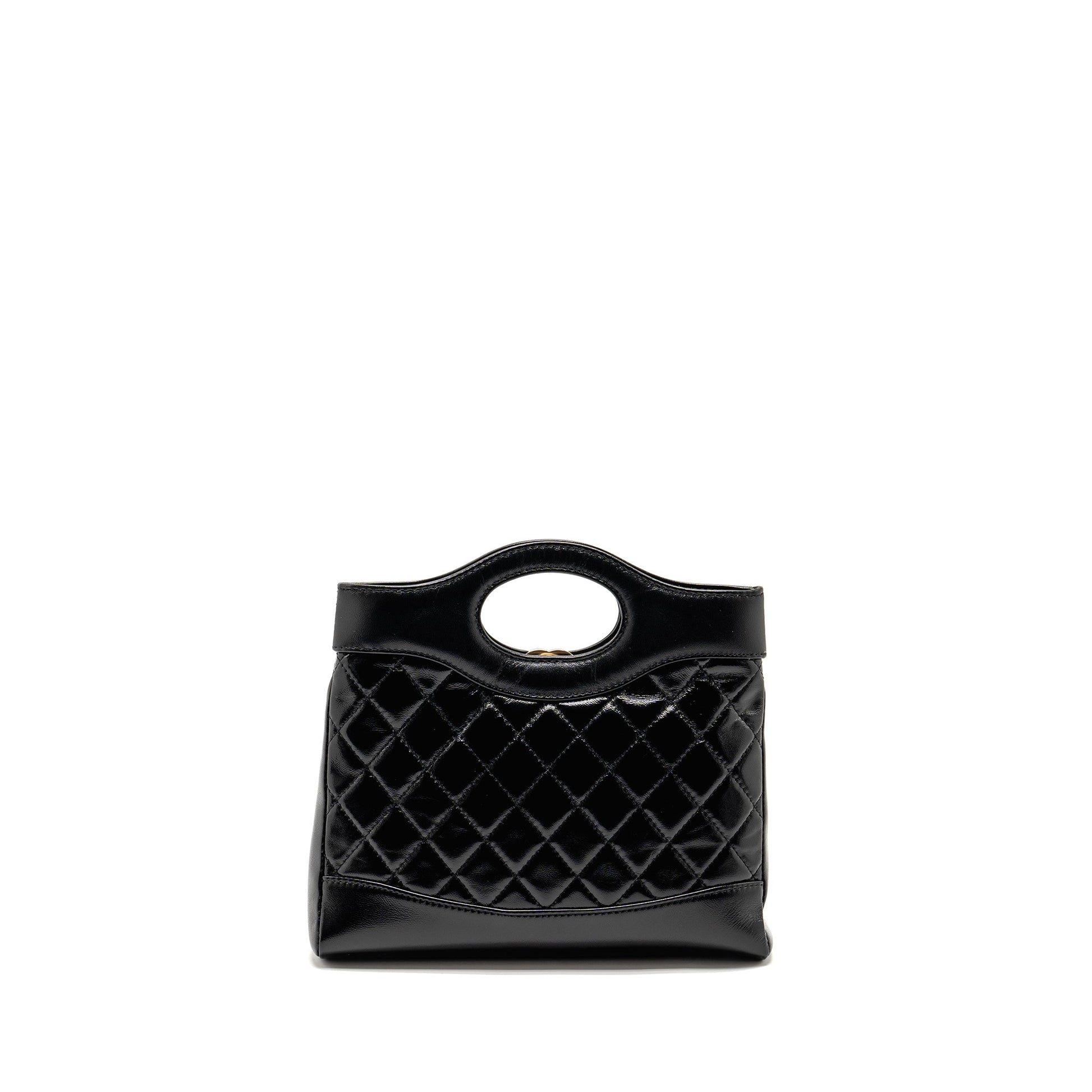 Chanel 31 Shiny Calfskin LGHW Microchip Black Mini Bag