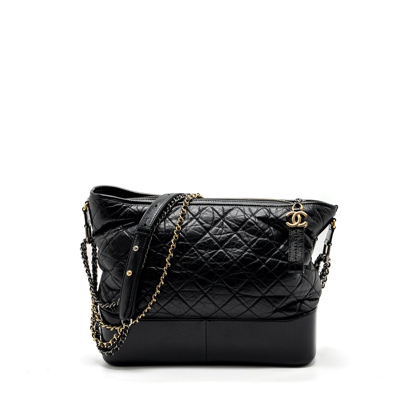 Chanel Maxi Gabrielle Hobo Calfskin Hardware Multicolour Black Shoulder Bag