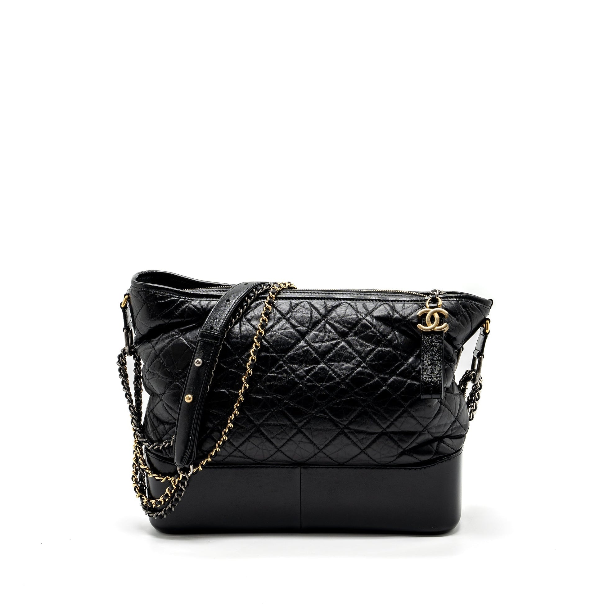 Chanel Maxi Gabrielle Hobo Calfskin Hardware Multicolour Black Shoulder Bag